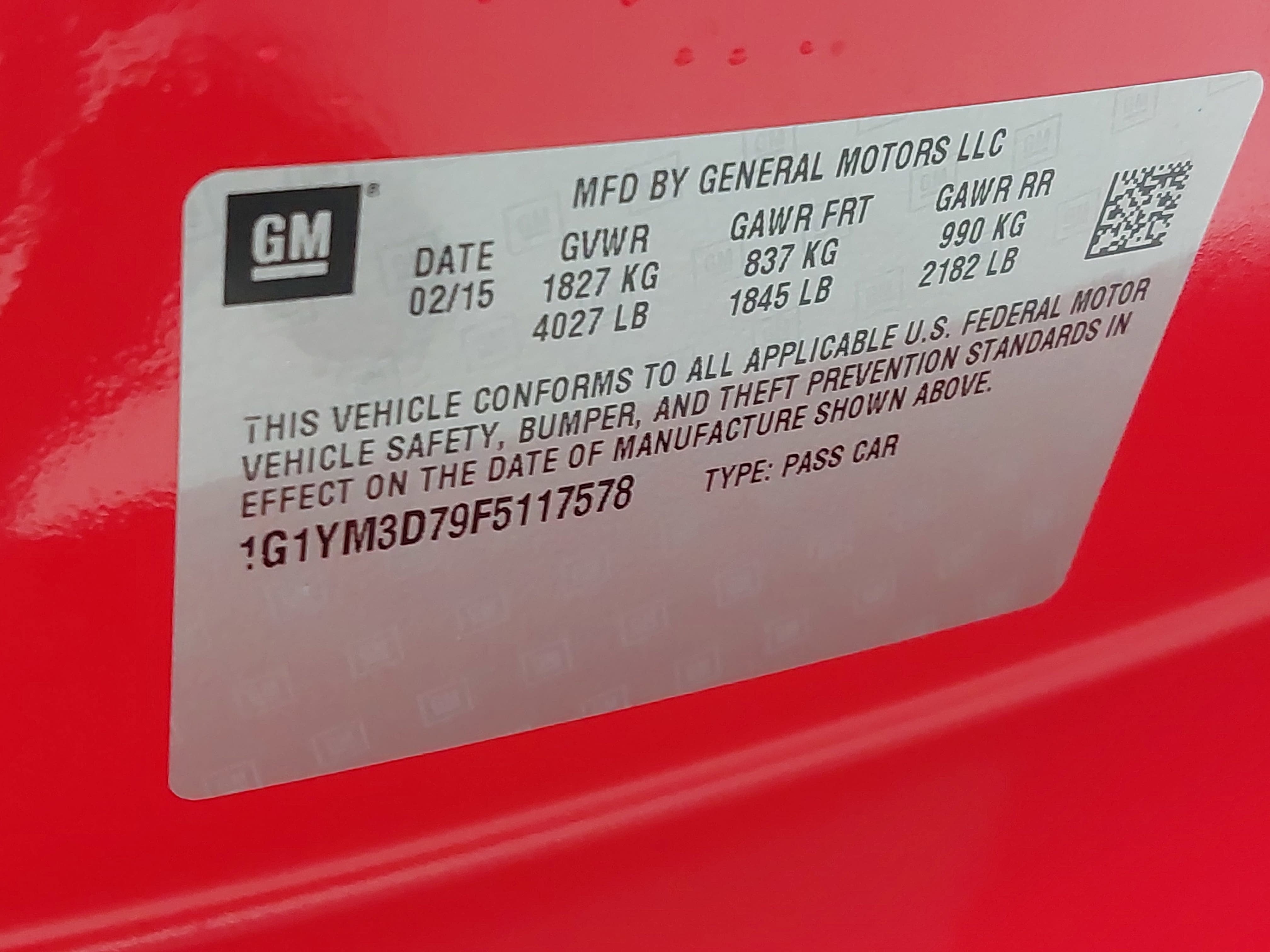 2015 Chevrolet Corvette Stingray Z51