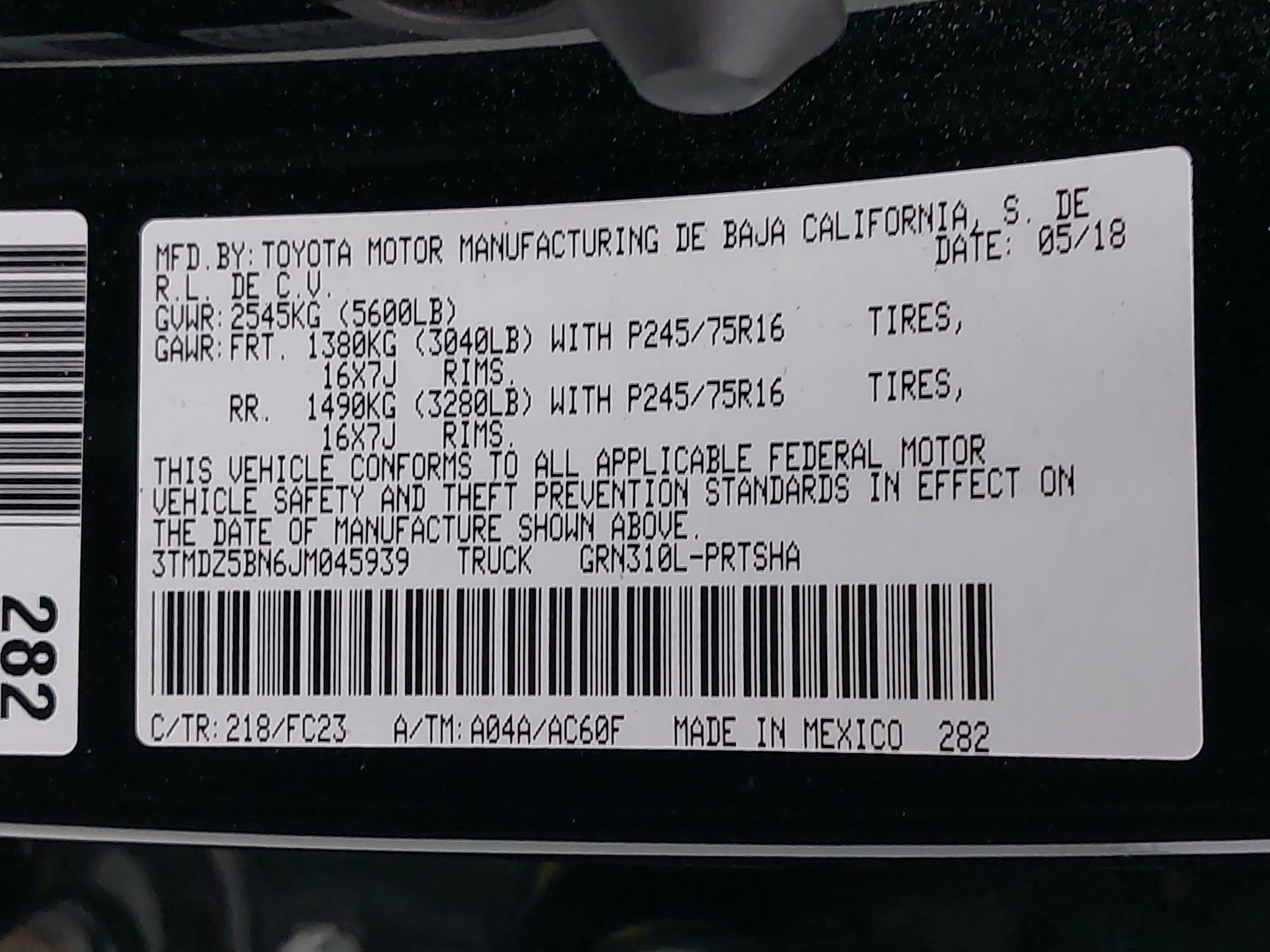 2018 Toyota Tacoma SR5