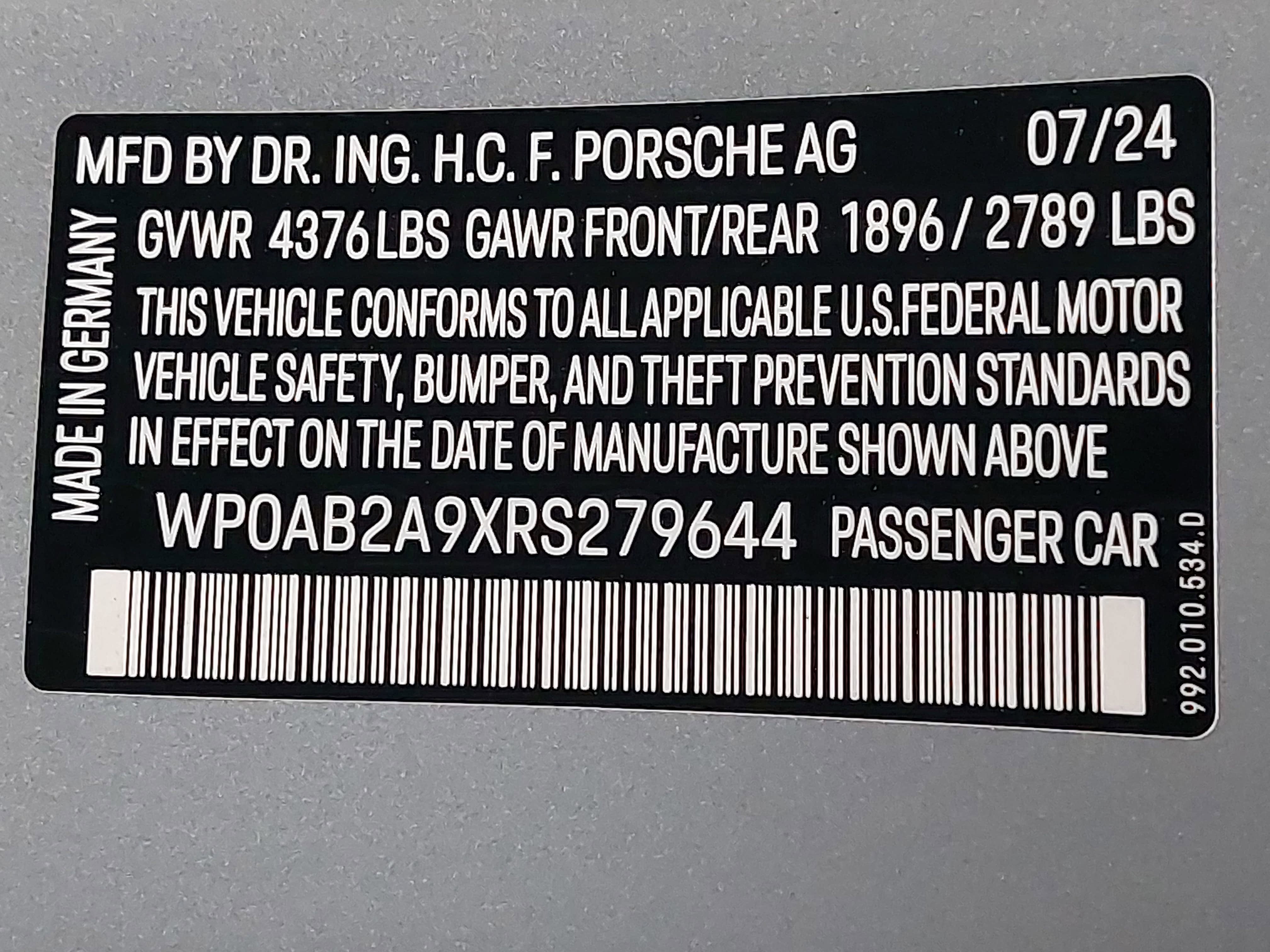 2024 Porsche 911 Carrera S