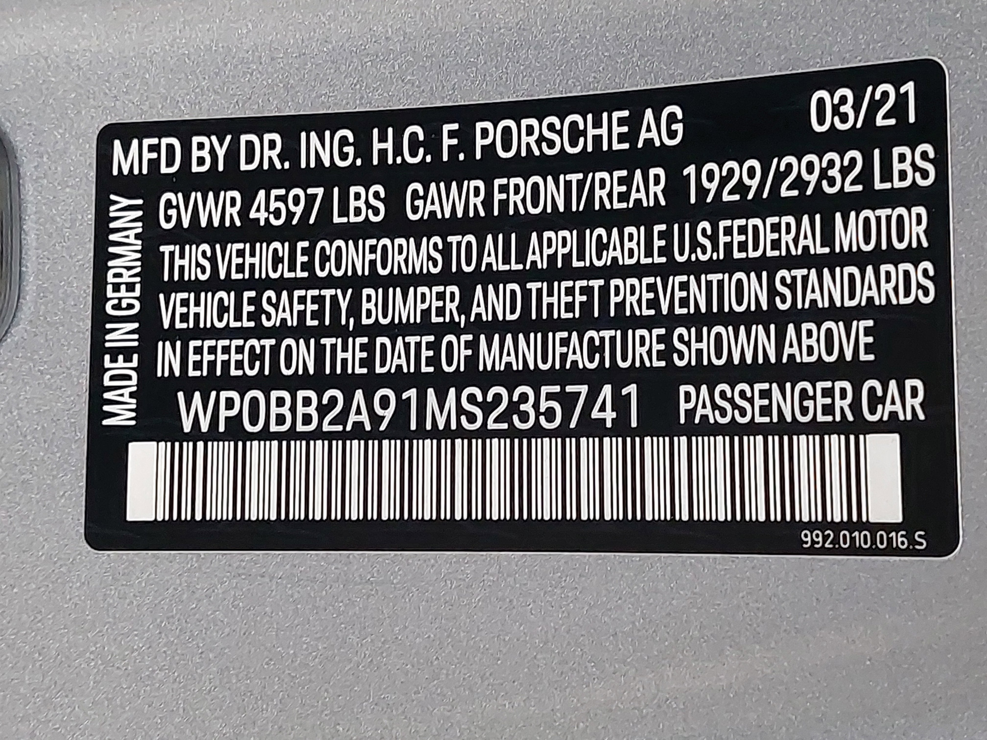 2021 Porsche 911 Targa 4S