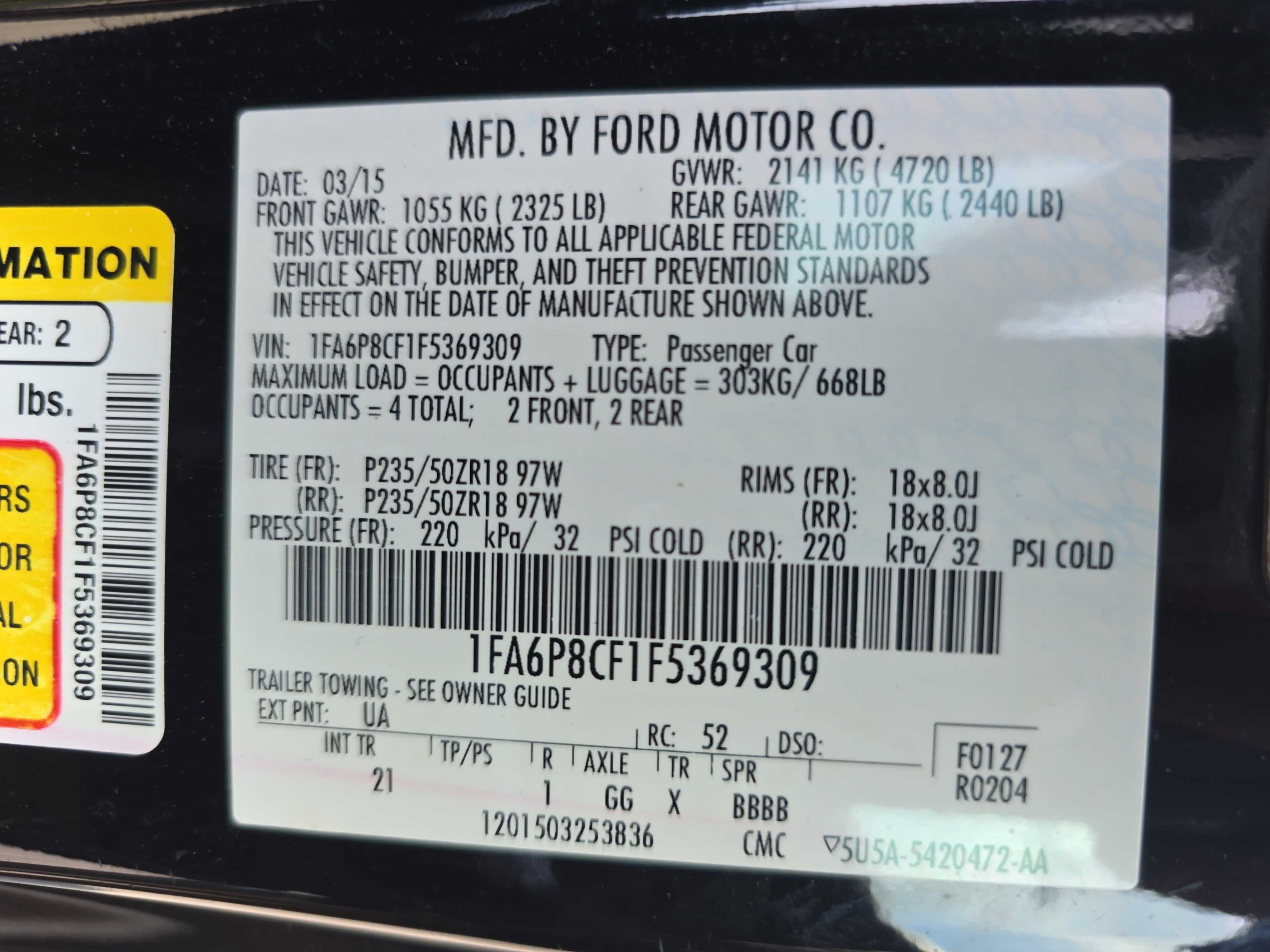 2015 Ford Mustang 2dr Fastback GT