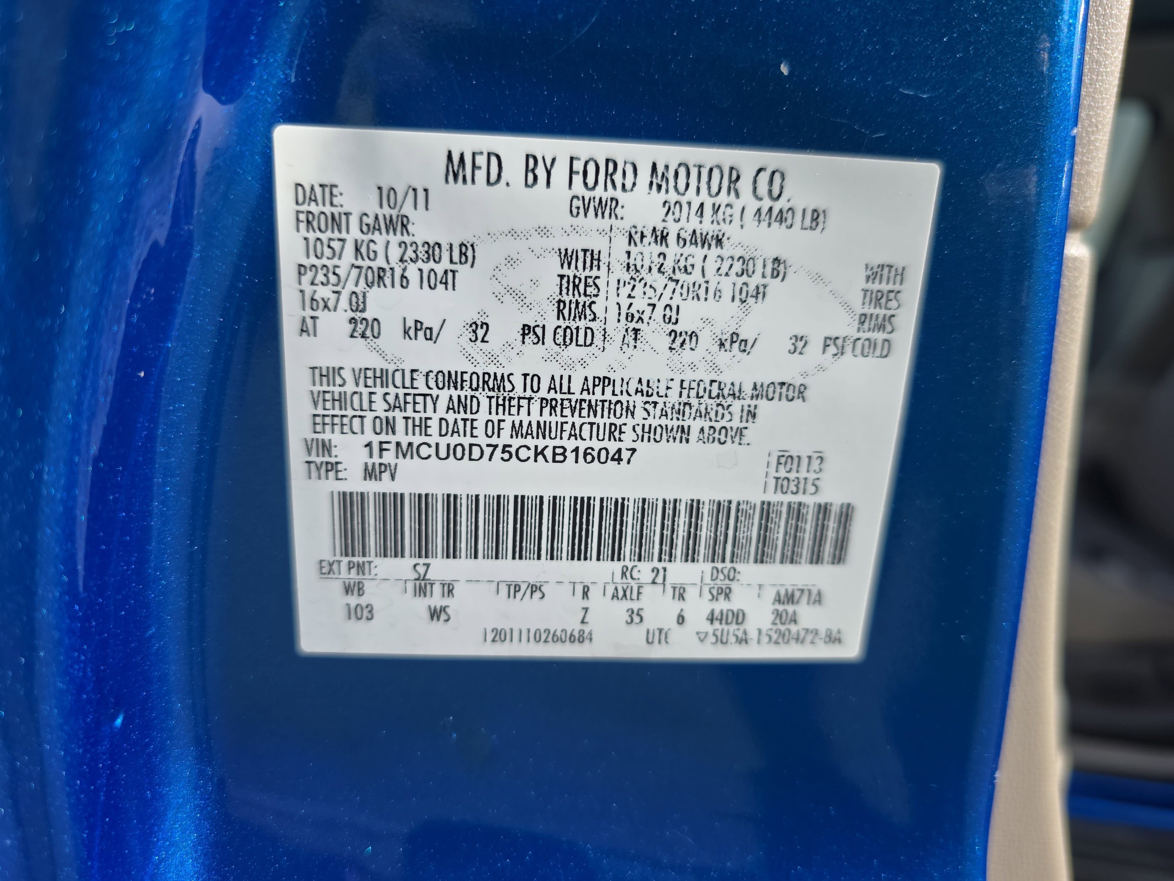 2012 Ford Escape FWD 4dr XLT