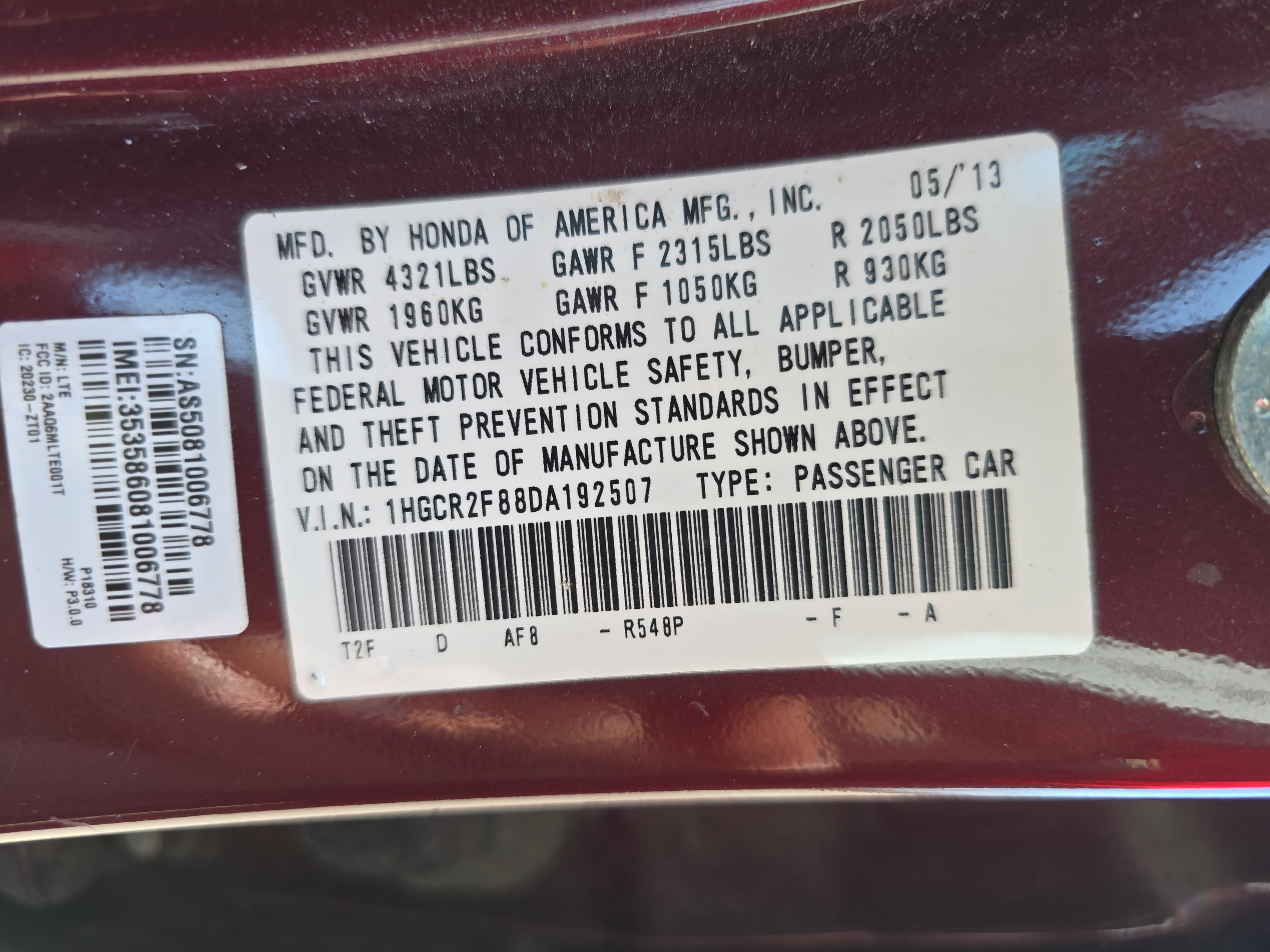 2013 Honda Accord Sdn Base