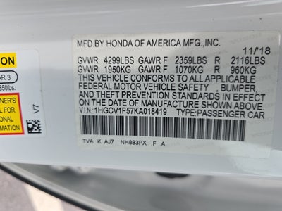 2019 Honda Accord EX-L 1.5T CVT