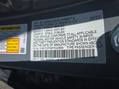 2023 Honda Accord Hybrid Base