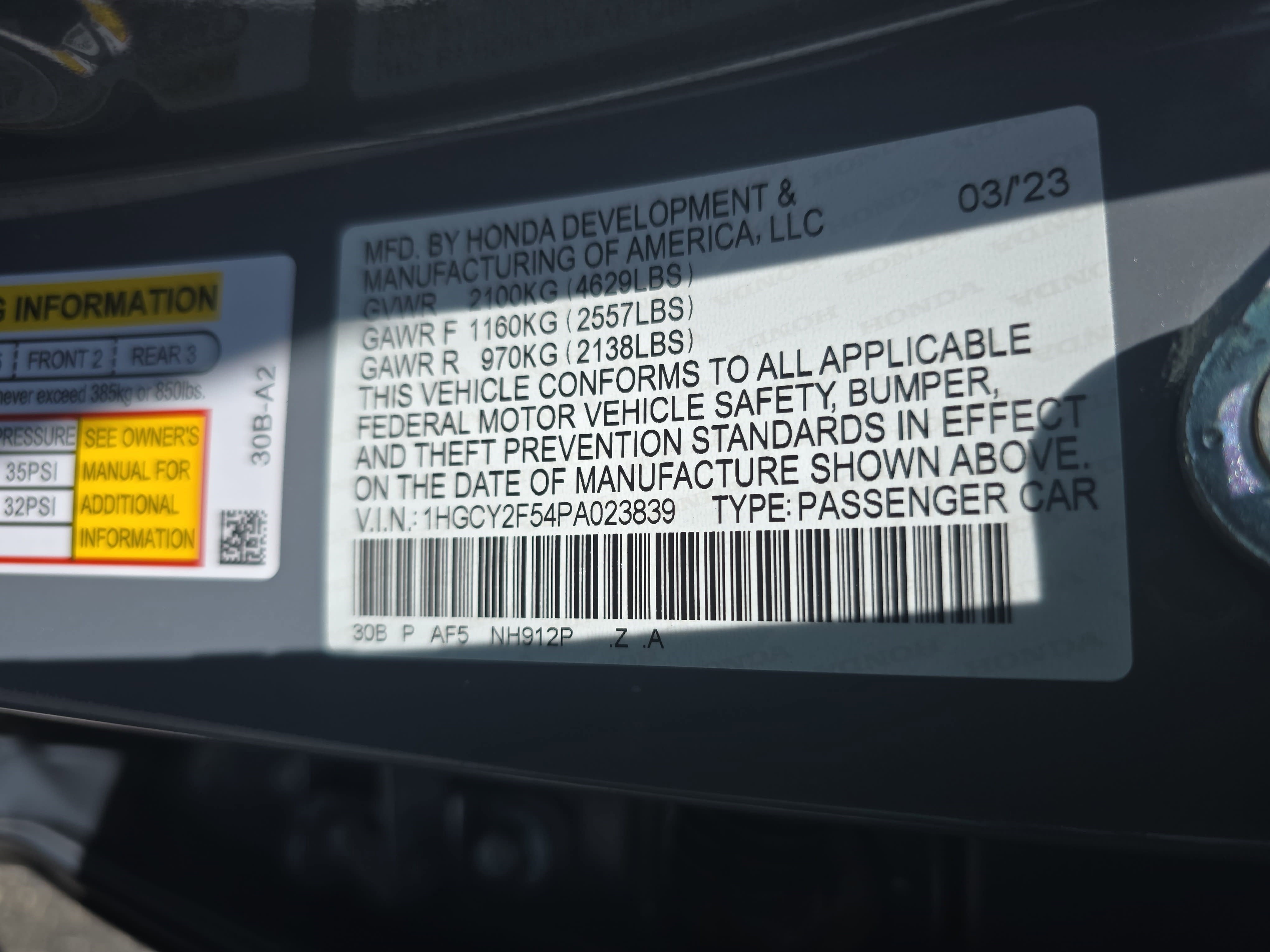 2023 Honda Accord Hybrid Base