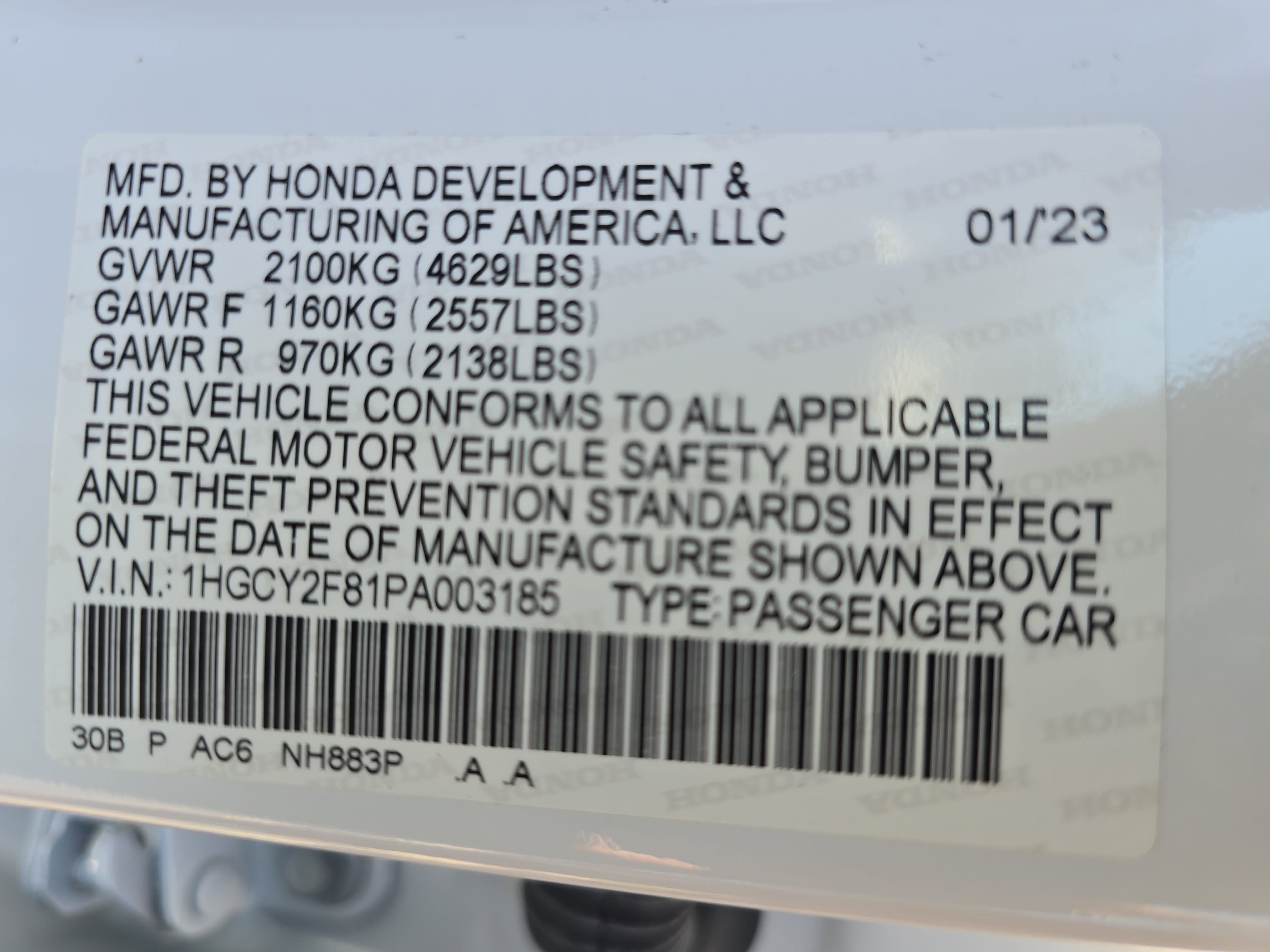 2023 Honda Accord Hybrid Base