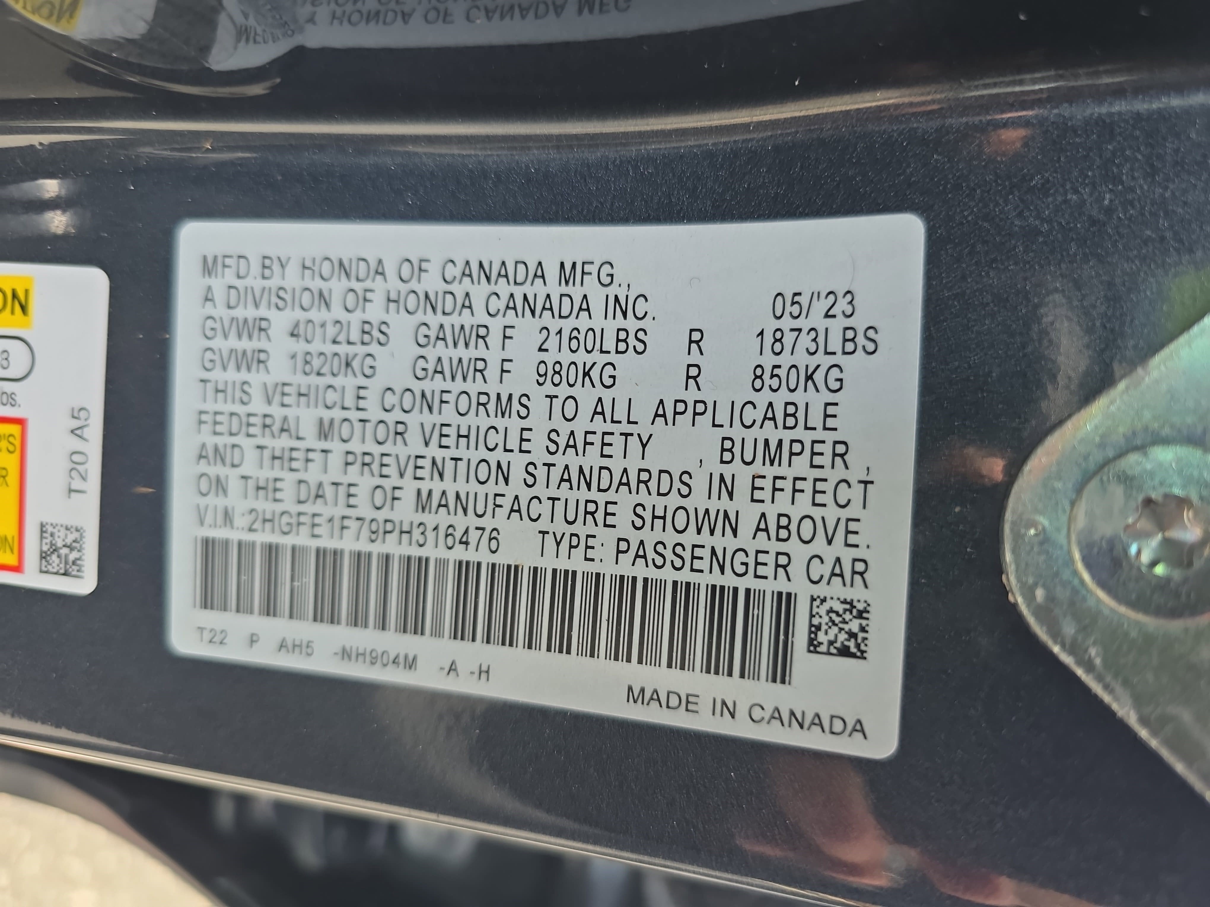 2023 Honda Civic EX CVT