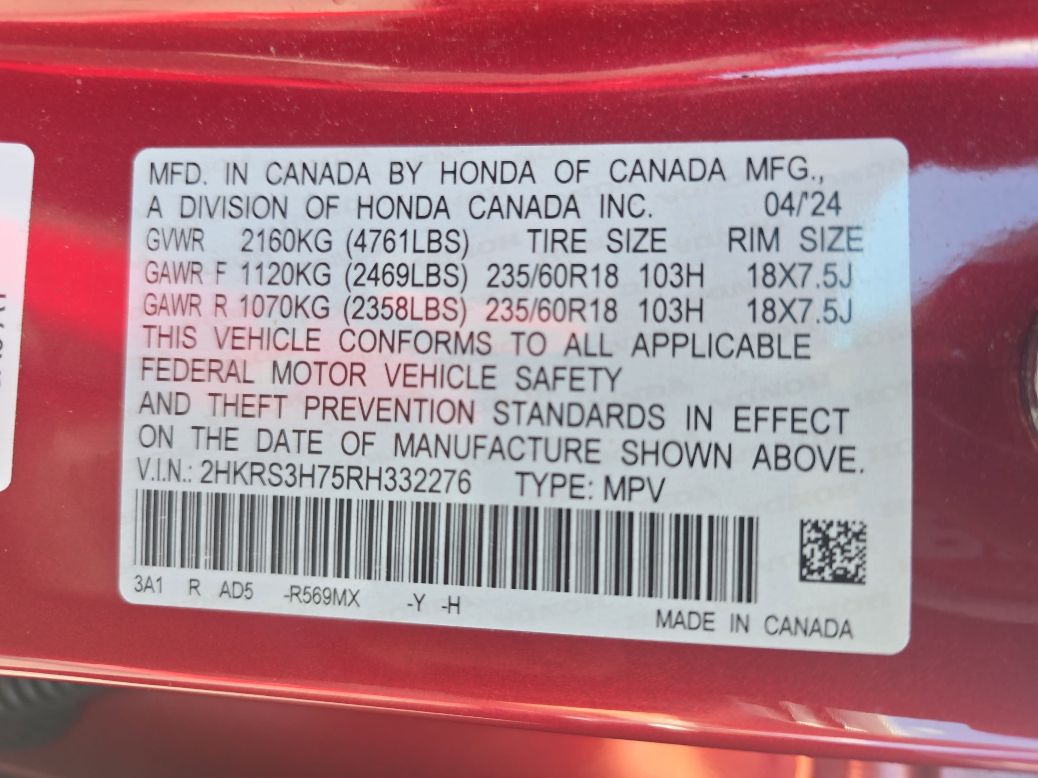 2024 Honda CR-V EX-L 2WD