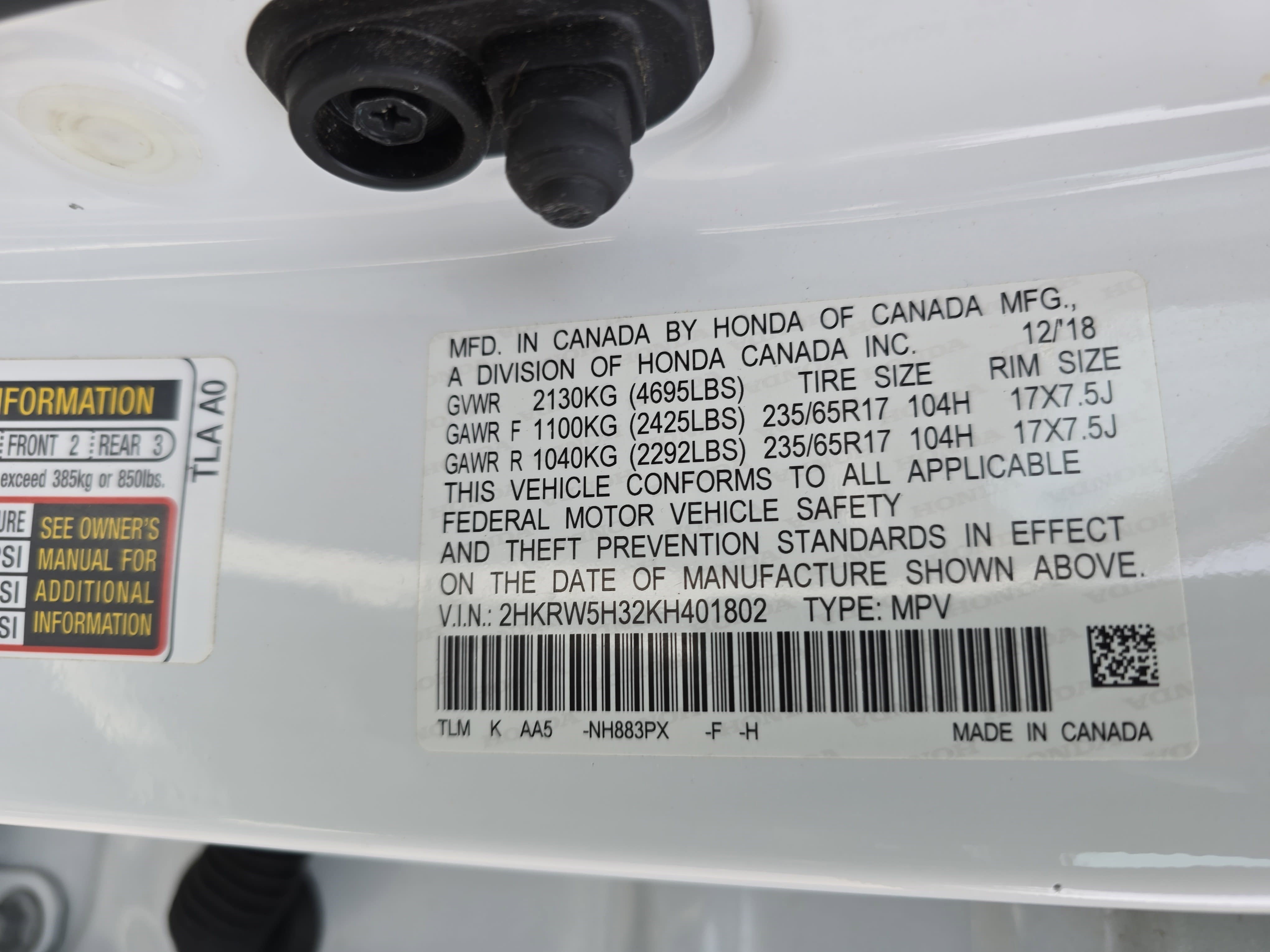 2019 Honda CR-V LX 2WD