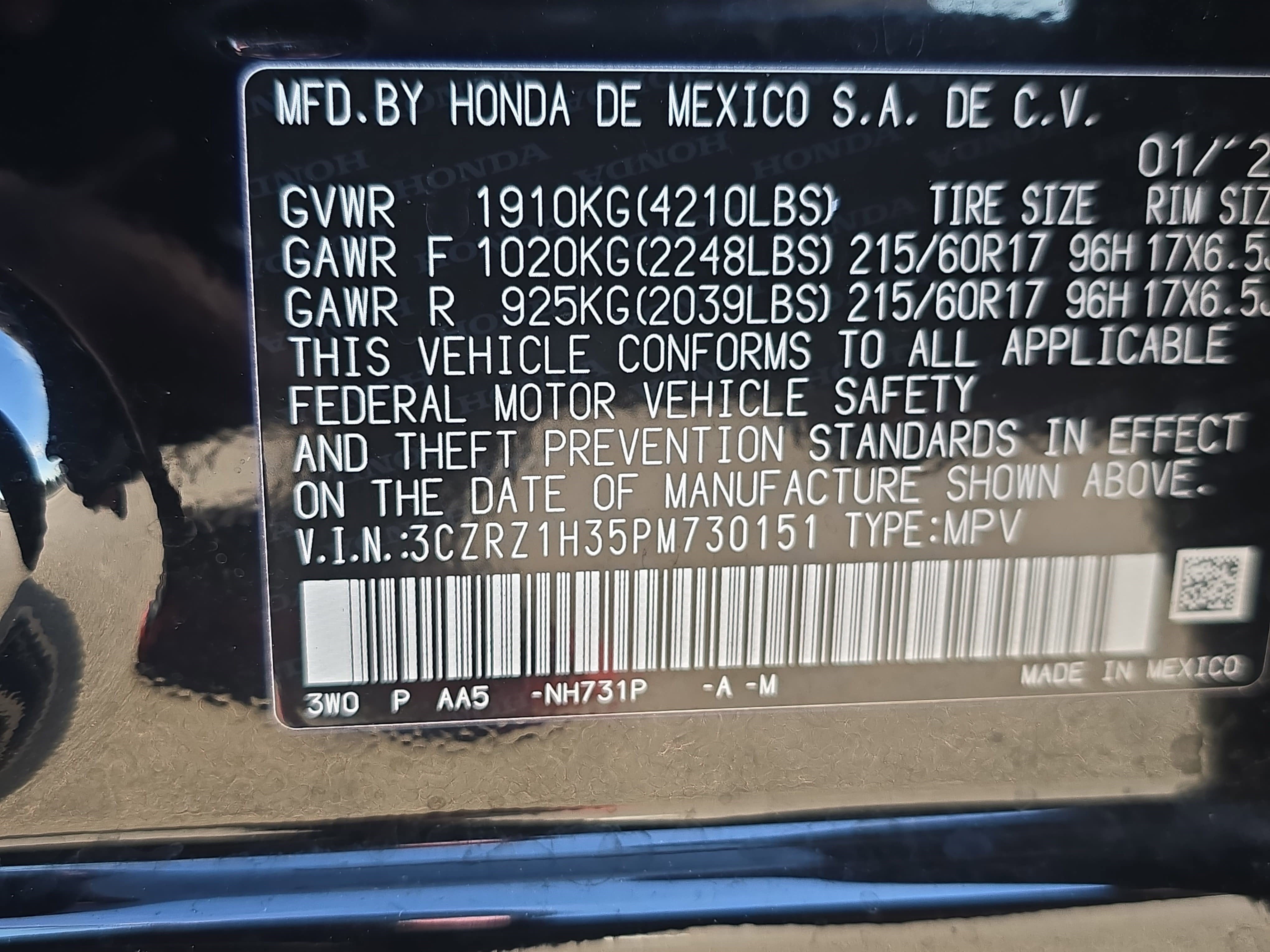 2023 Honda HR-V LX 2WD CVT