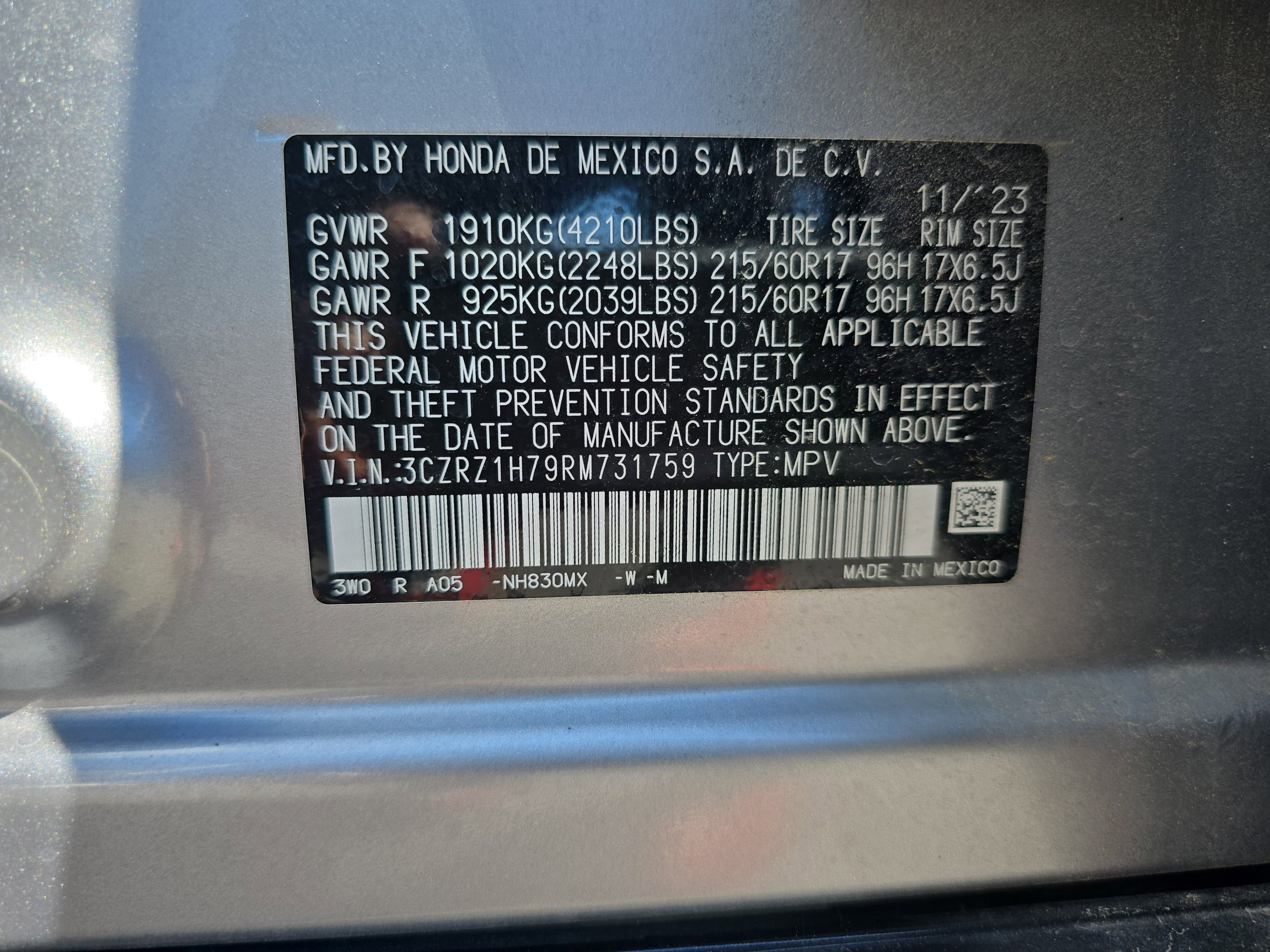 2024 Honda HR-V EX-L 2WD CVT