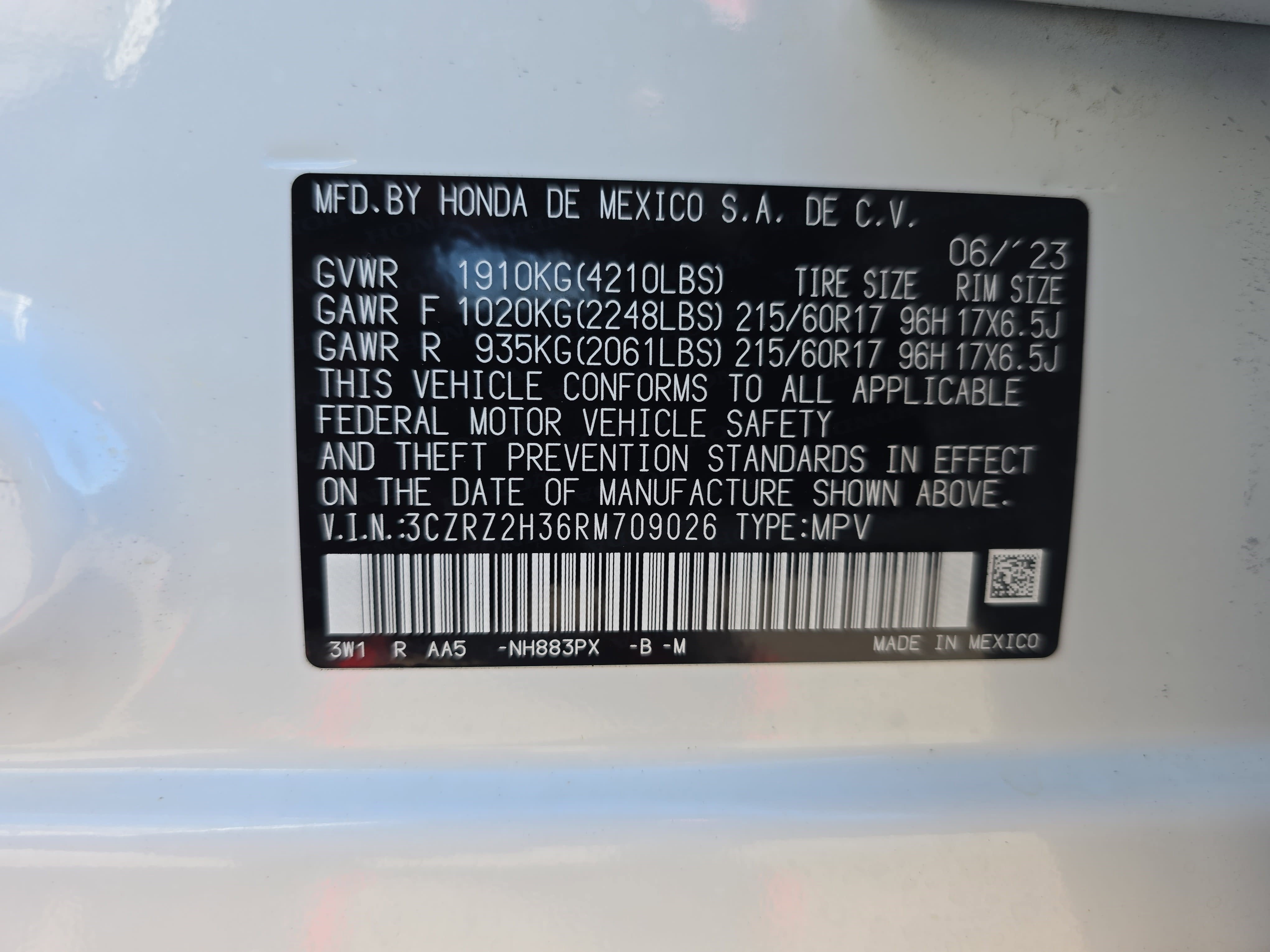 2024 Honda HR-V LX AWD CVT