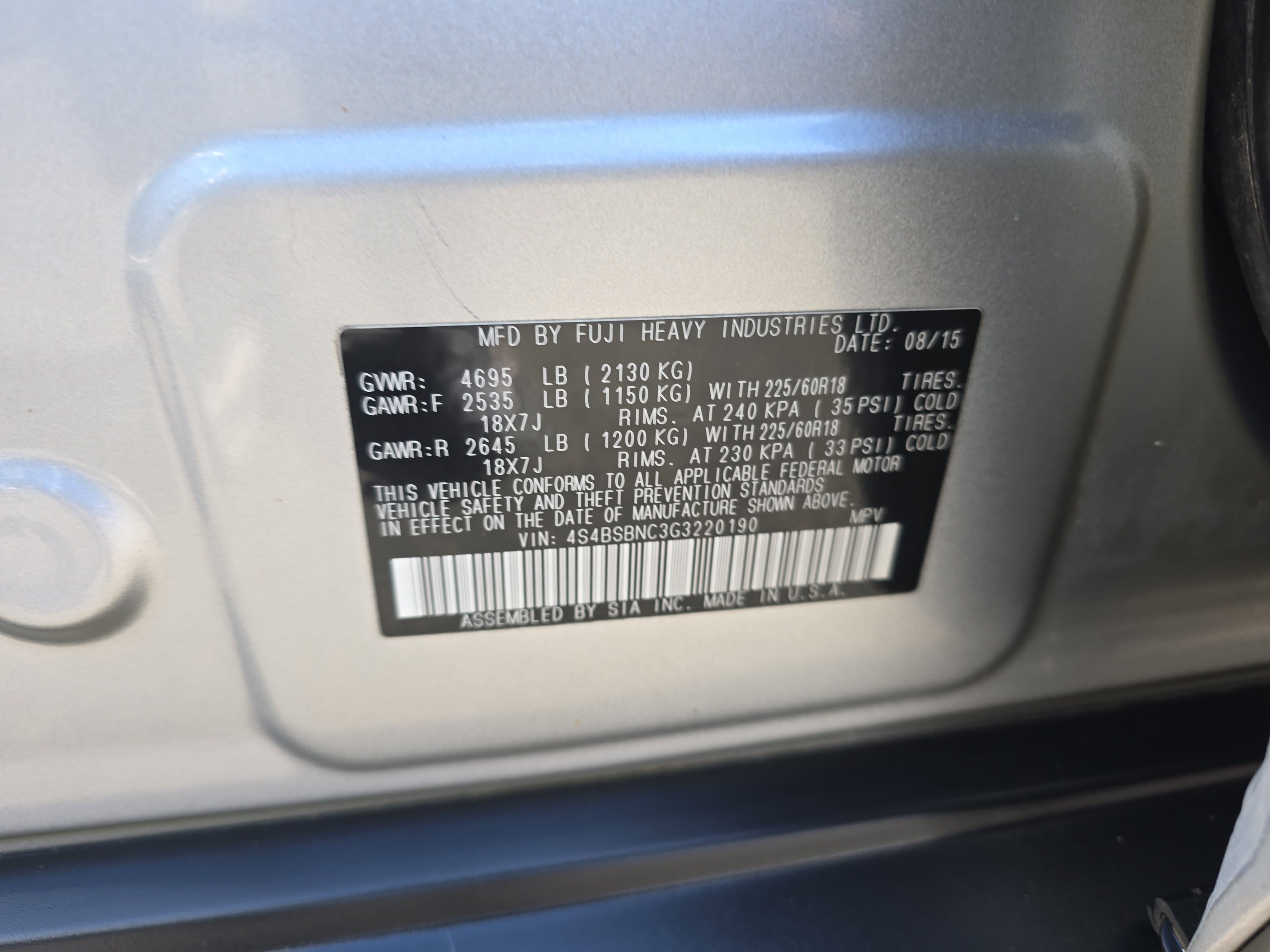 2016 Subaru Outback 4dr Wgn 2.5i Limited