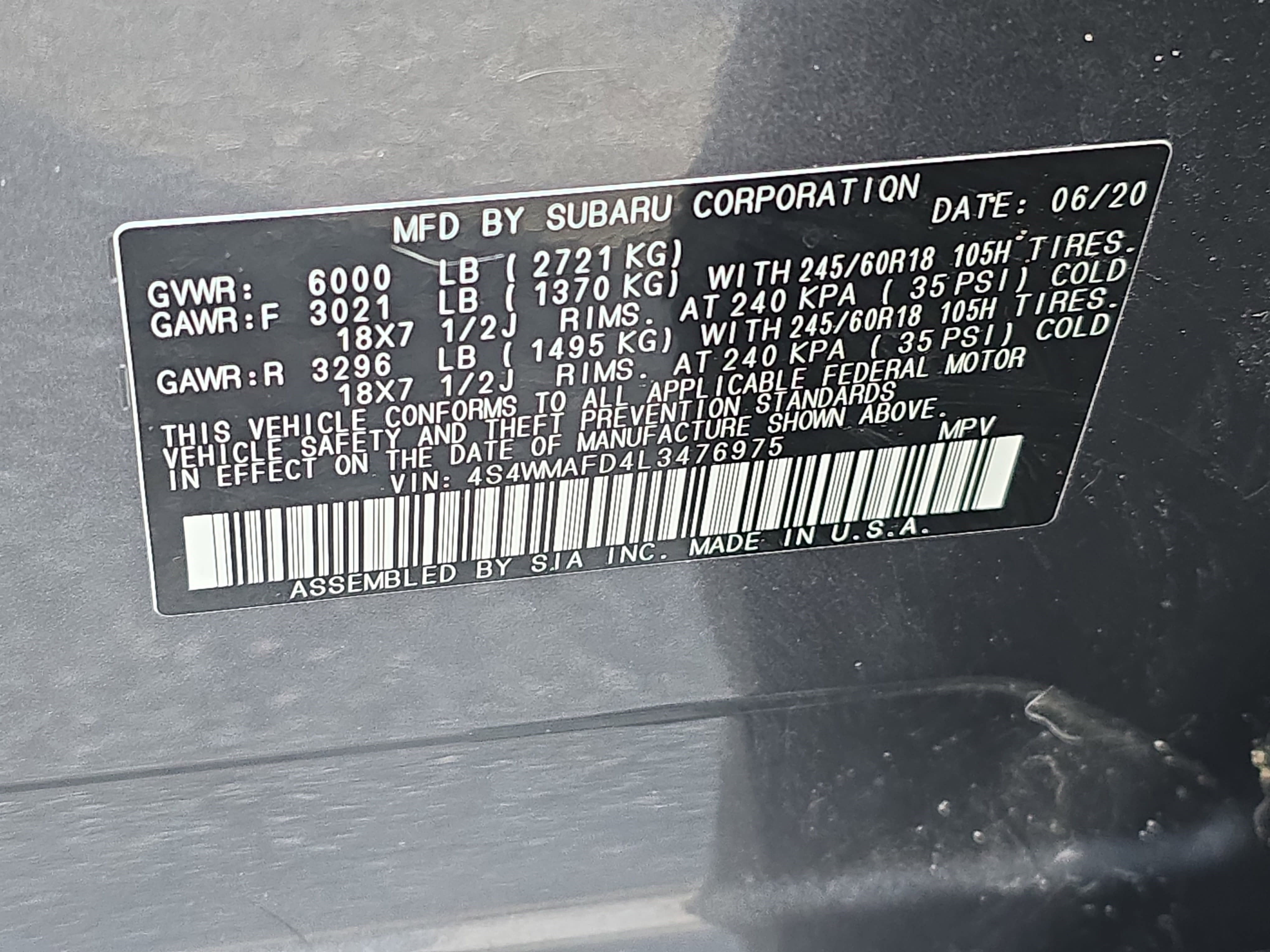 2020 Subaru Ascent Premium 7-Passenger