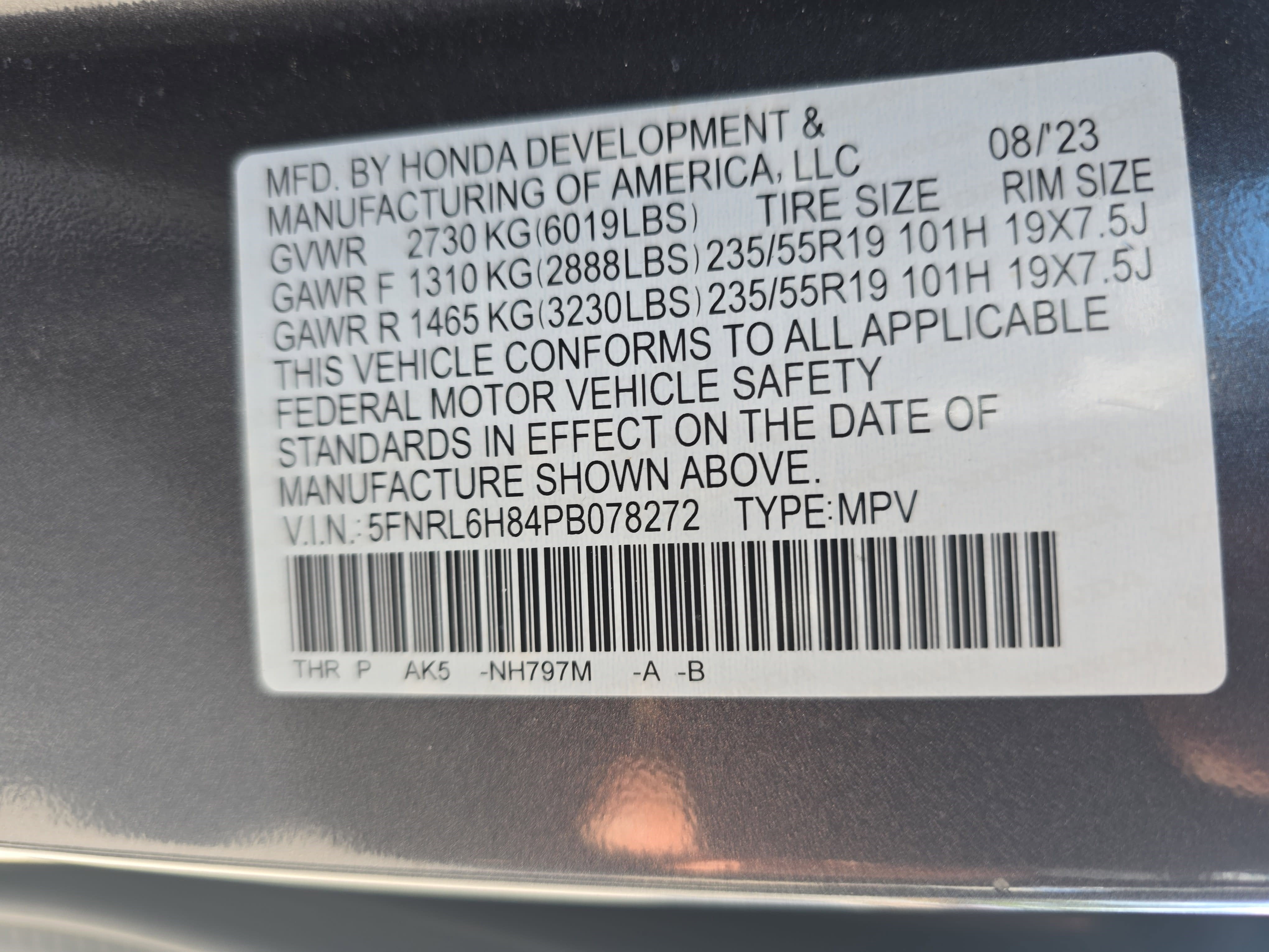 2023 Honda Odyssey Touring Auto