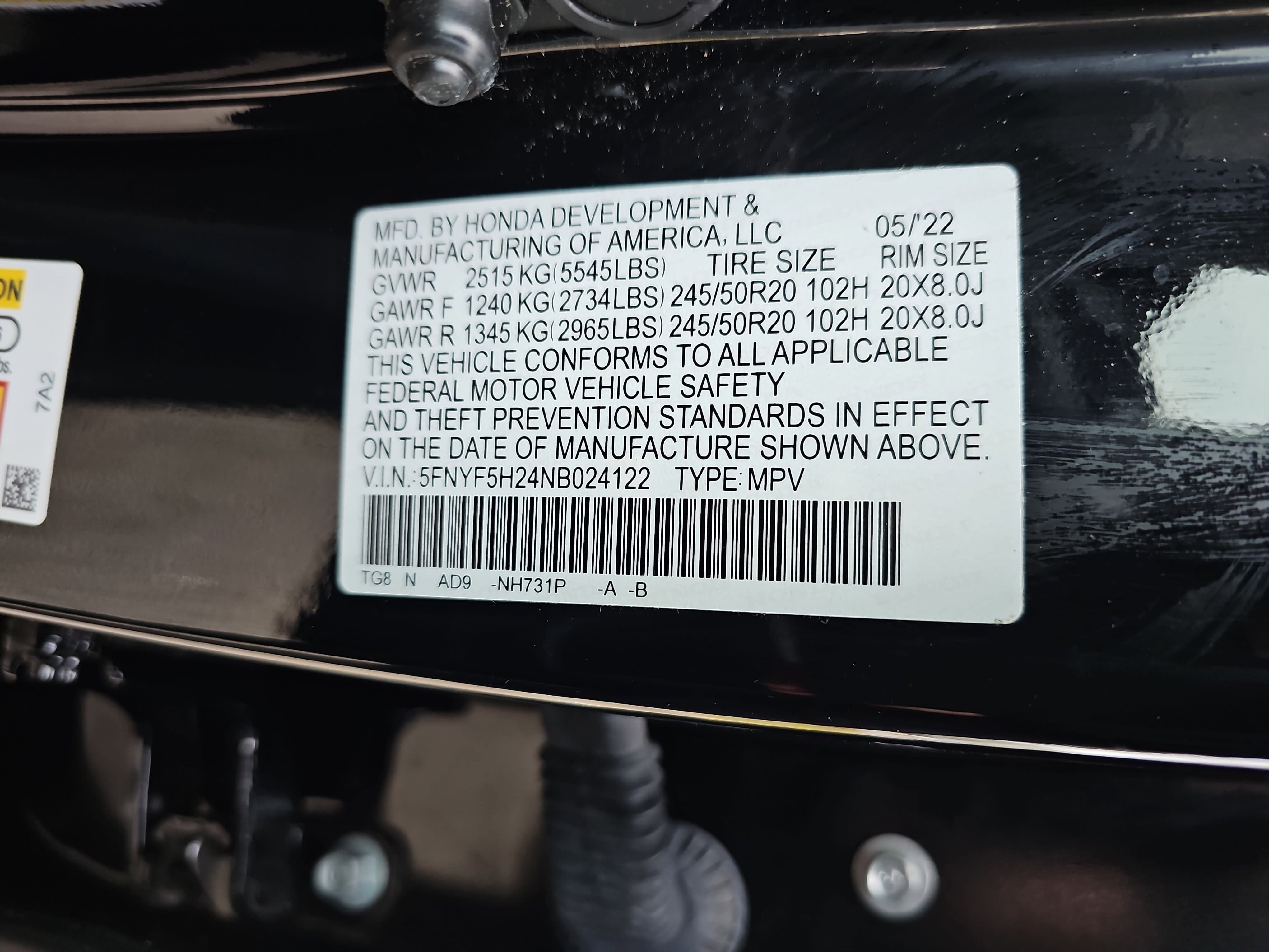 2022 Honda Pilot Special Edition 2WD