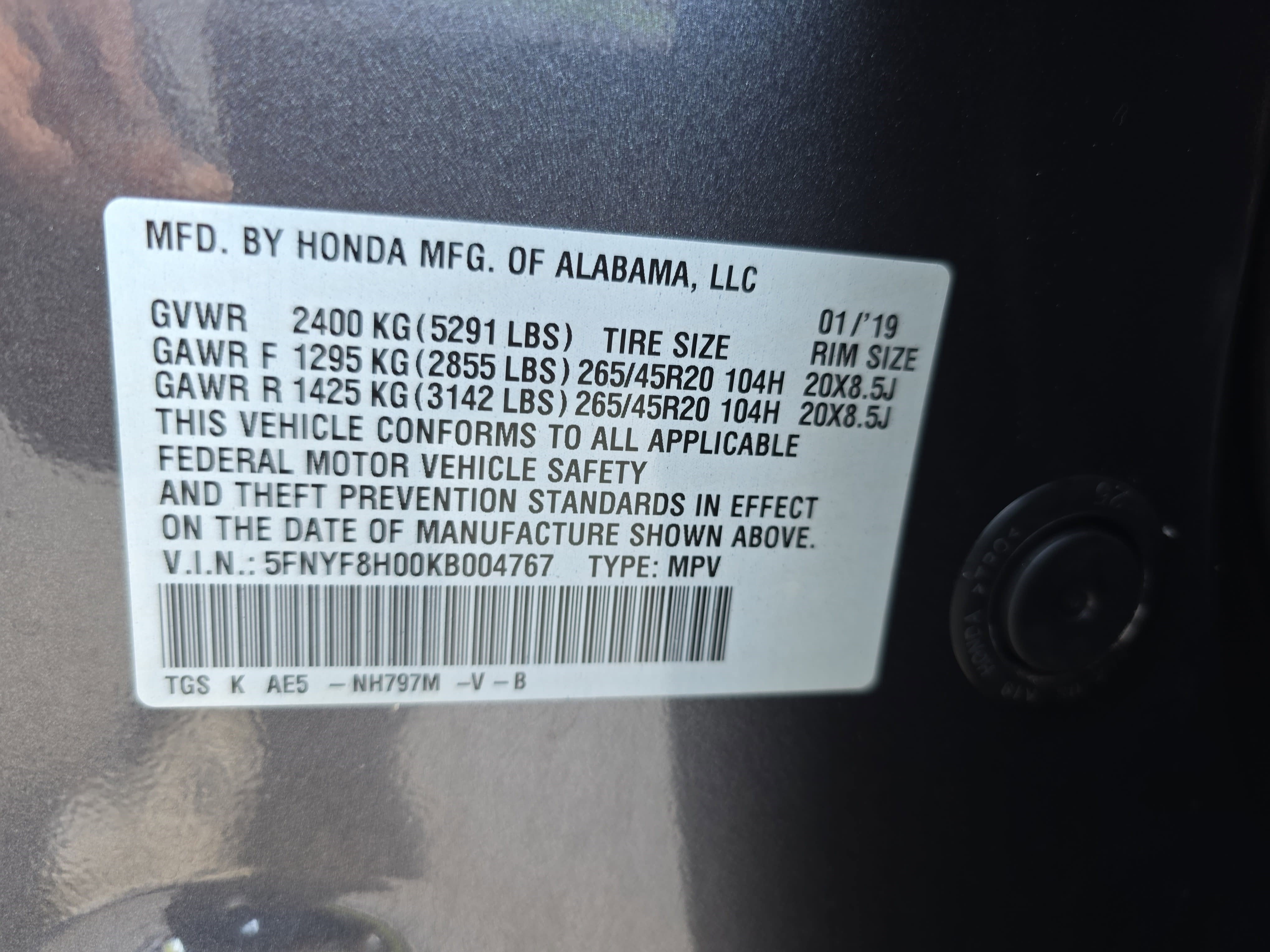 2019 Honda Passport Elite AWD