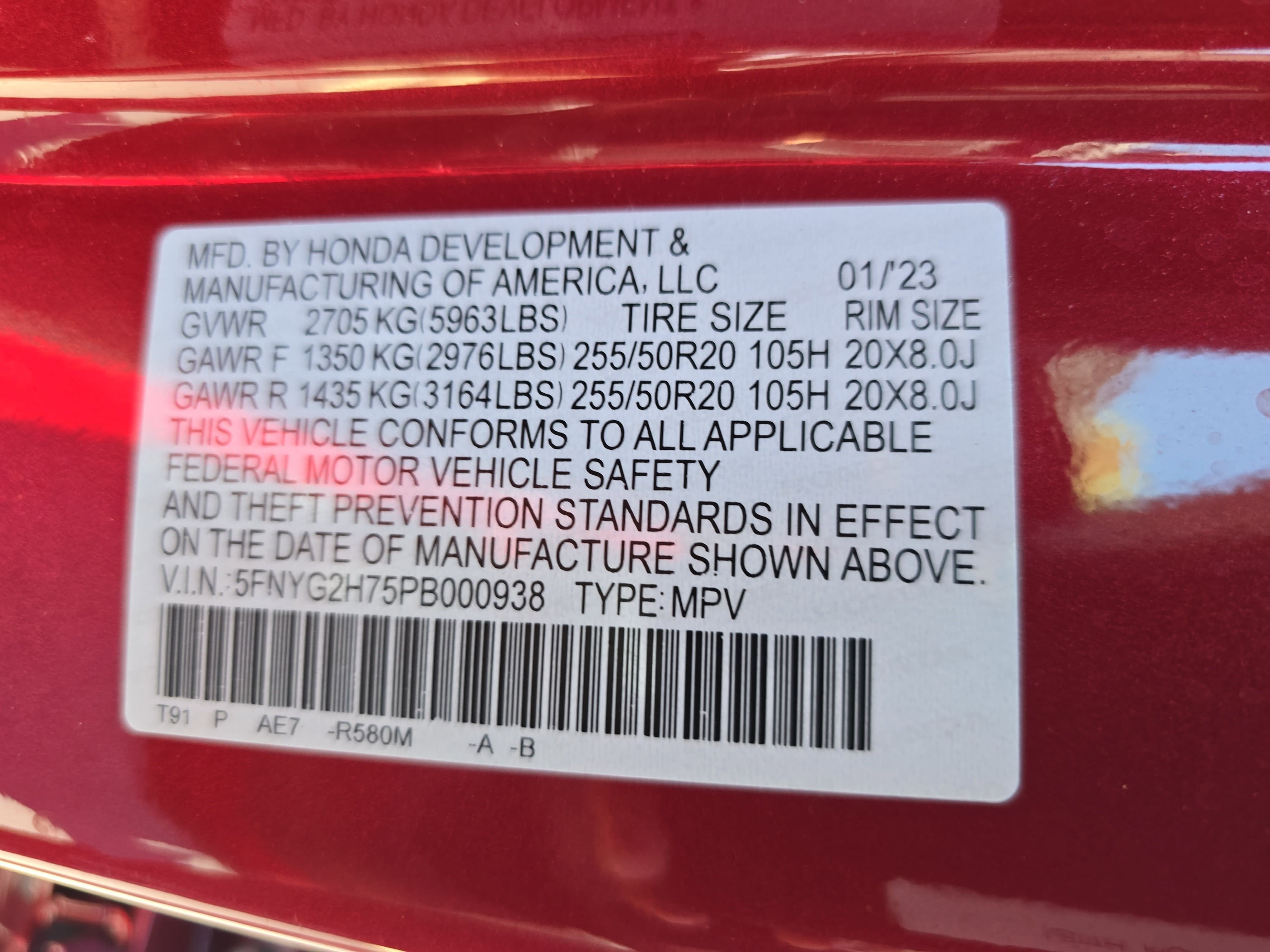 2023 Honda Pilot Touring 2WD