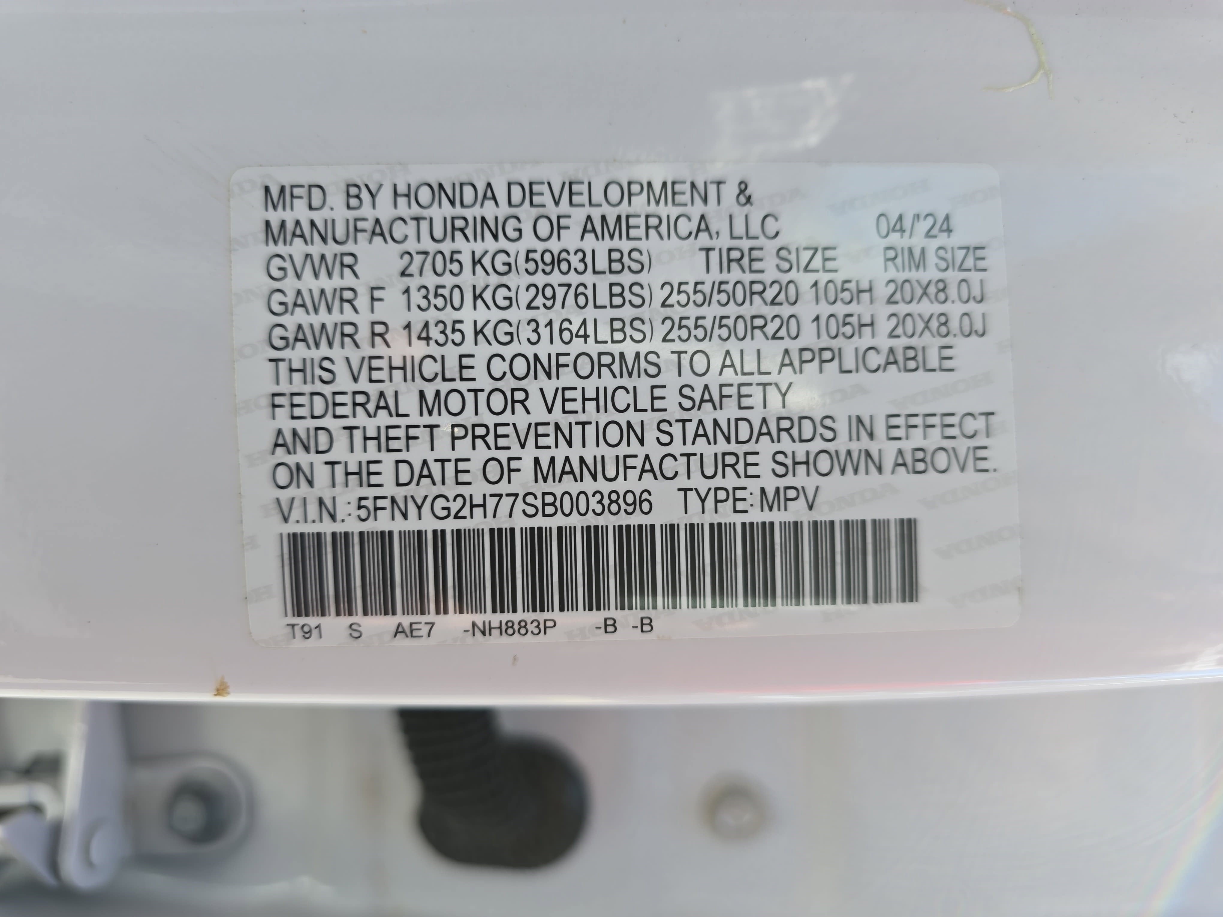 2025 Honda Pilot Touring 2WD