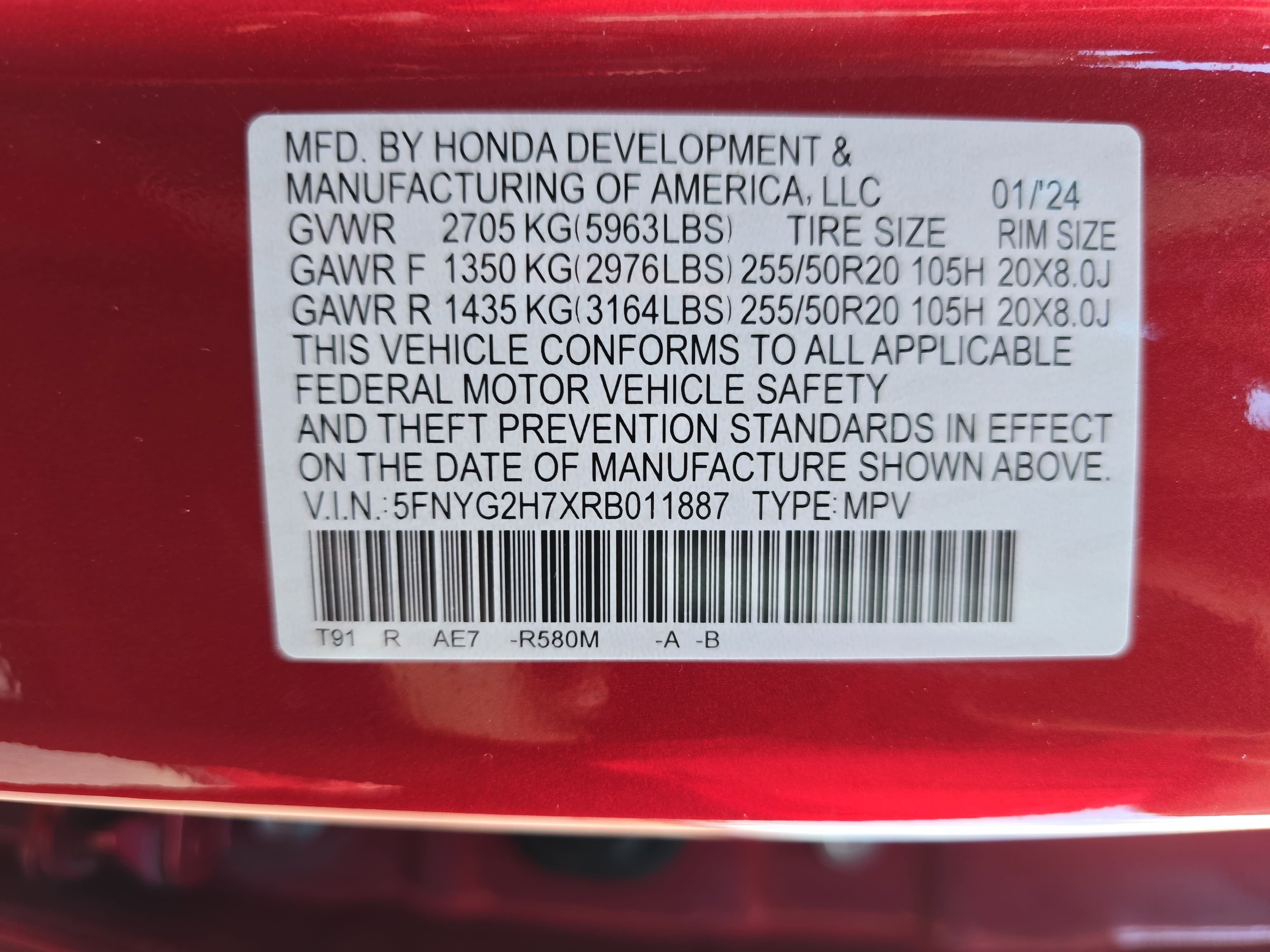 2024 Honda Pilot Touring 2WD