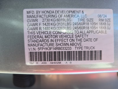 2024 Honda Ridgeline Sport AWD