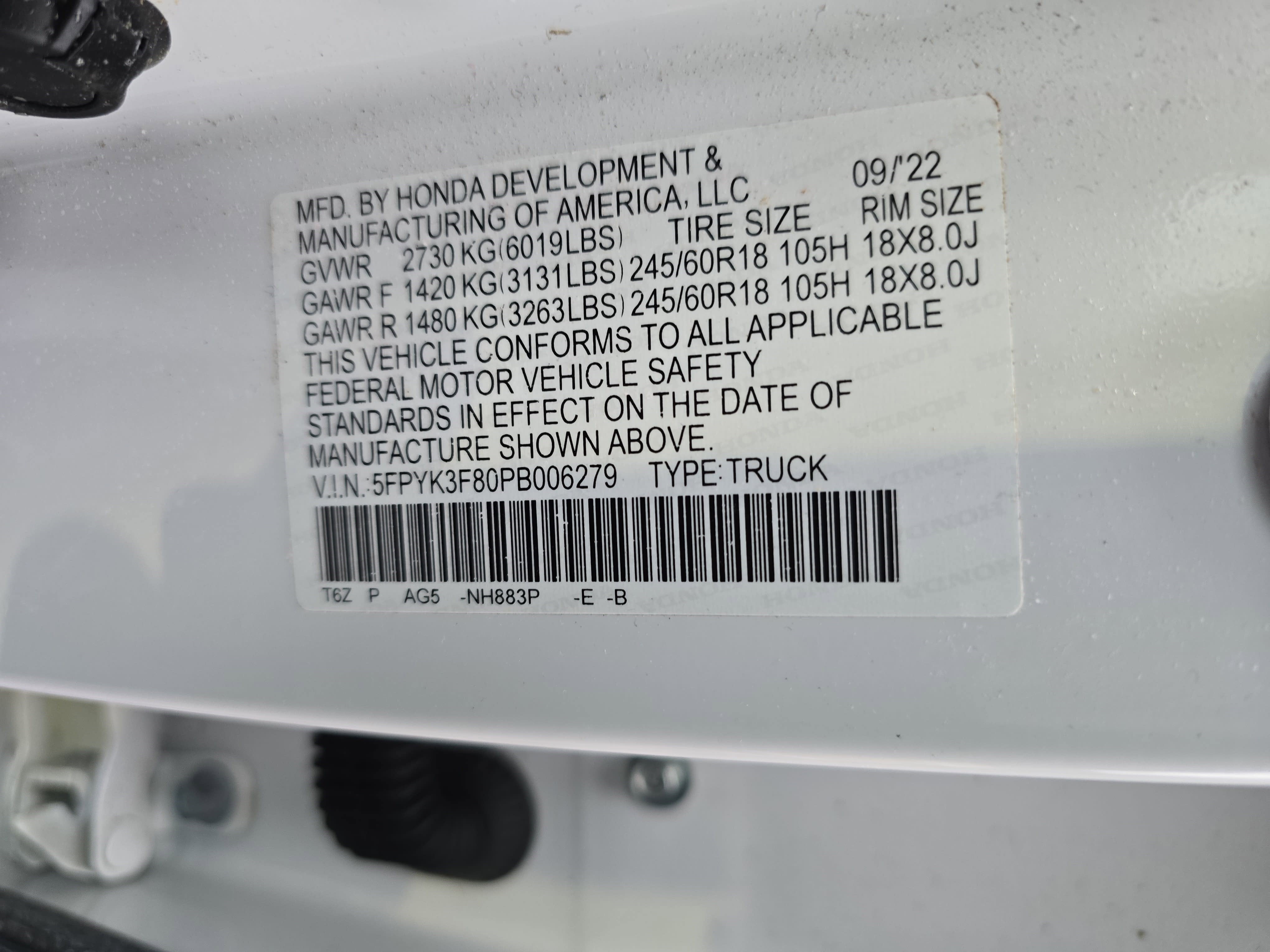 2023 Honda Ridgeline Black Edition AWD