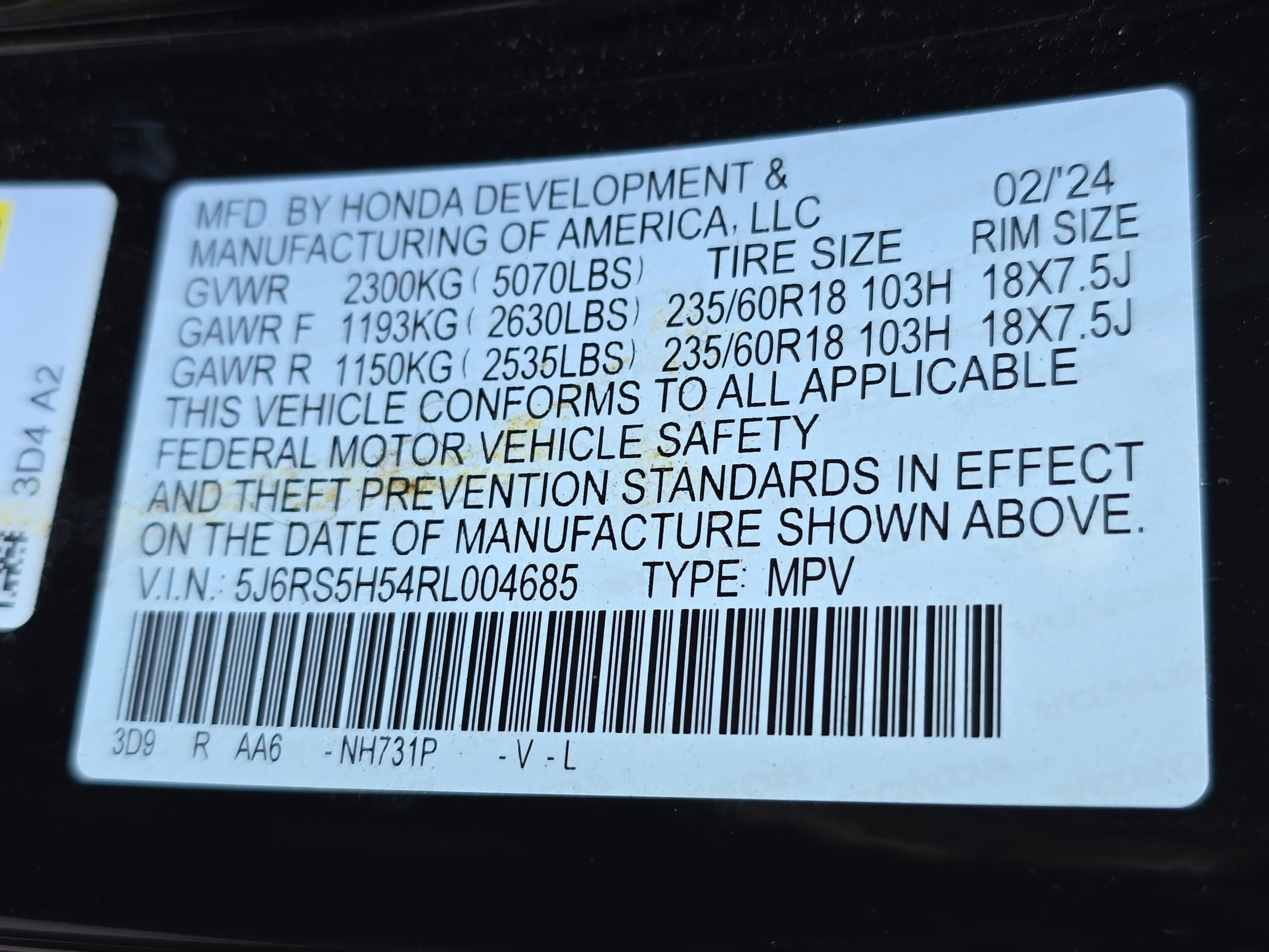 2024 Honda CR-V Hybrid Sport FWD