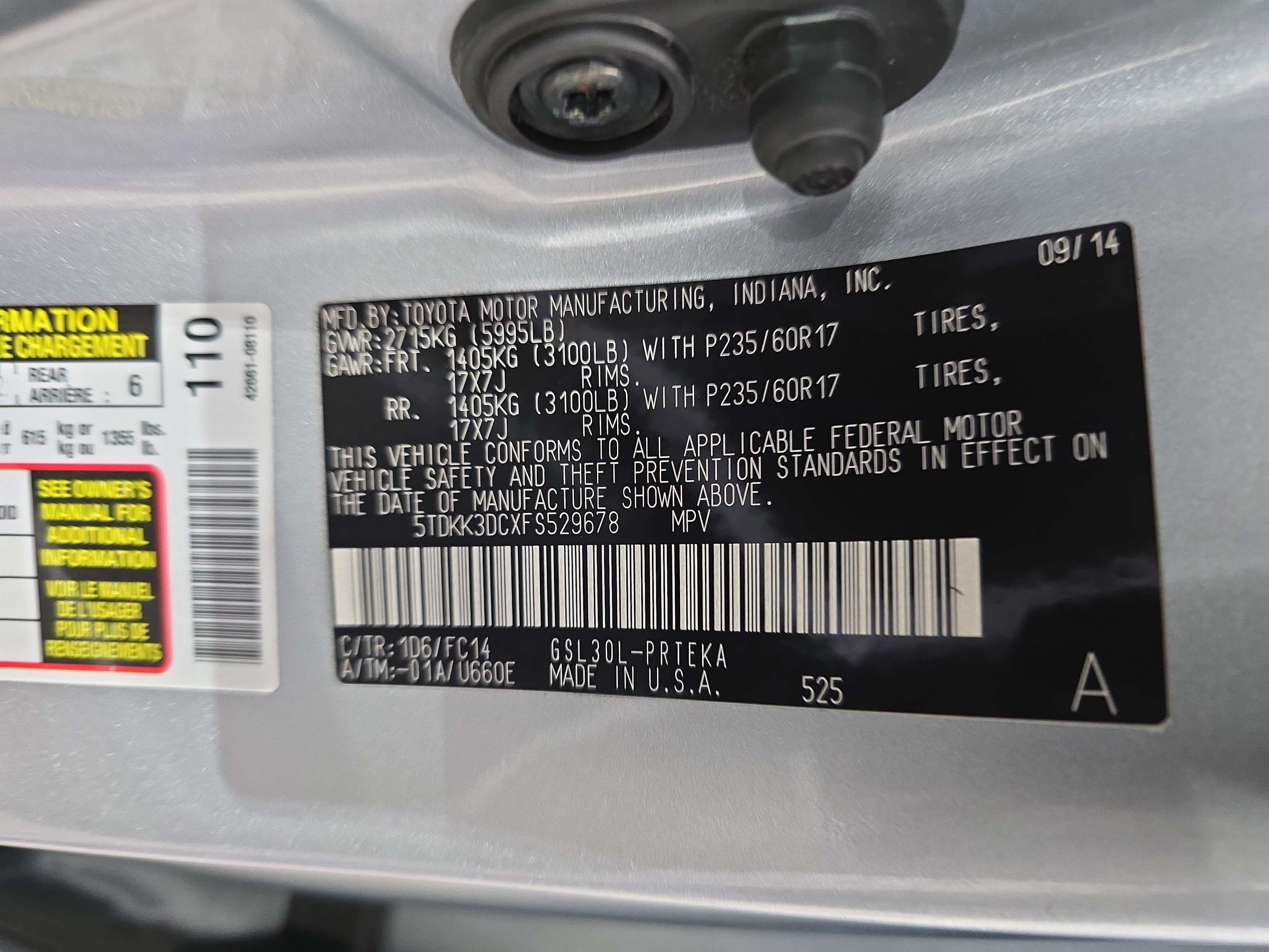 2015 Toyota Sienna Base