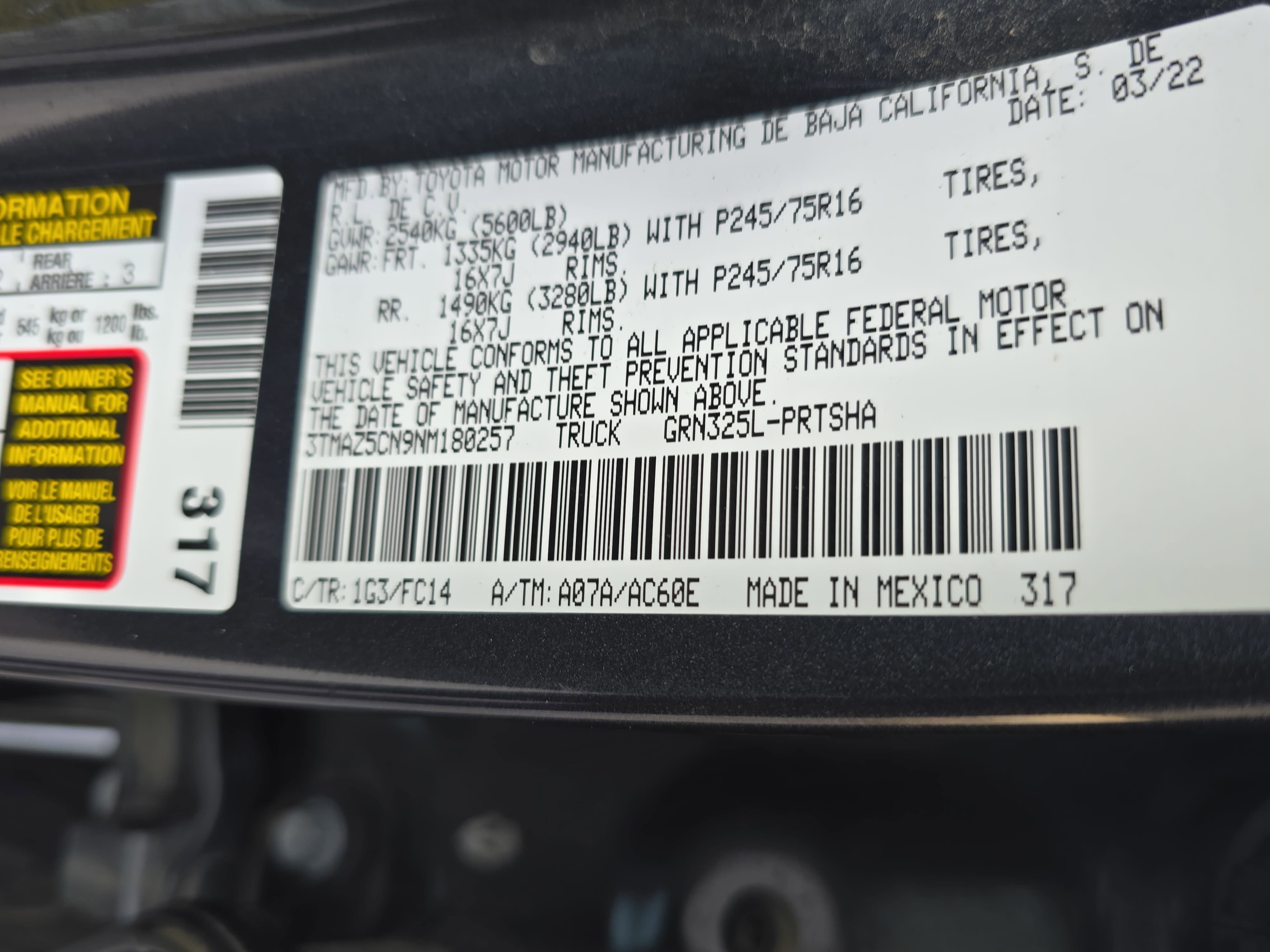 2022 Toyota Tacoma SR5