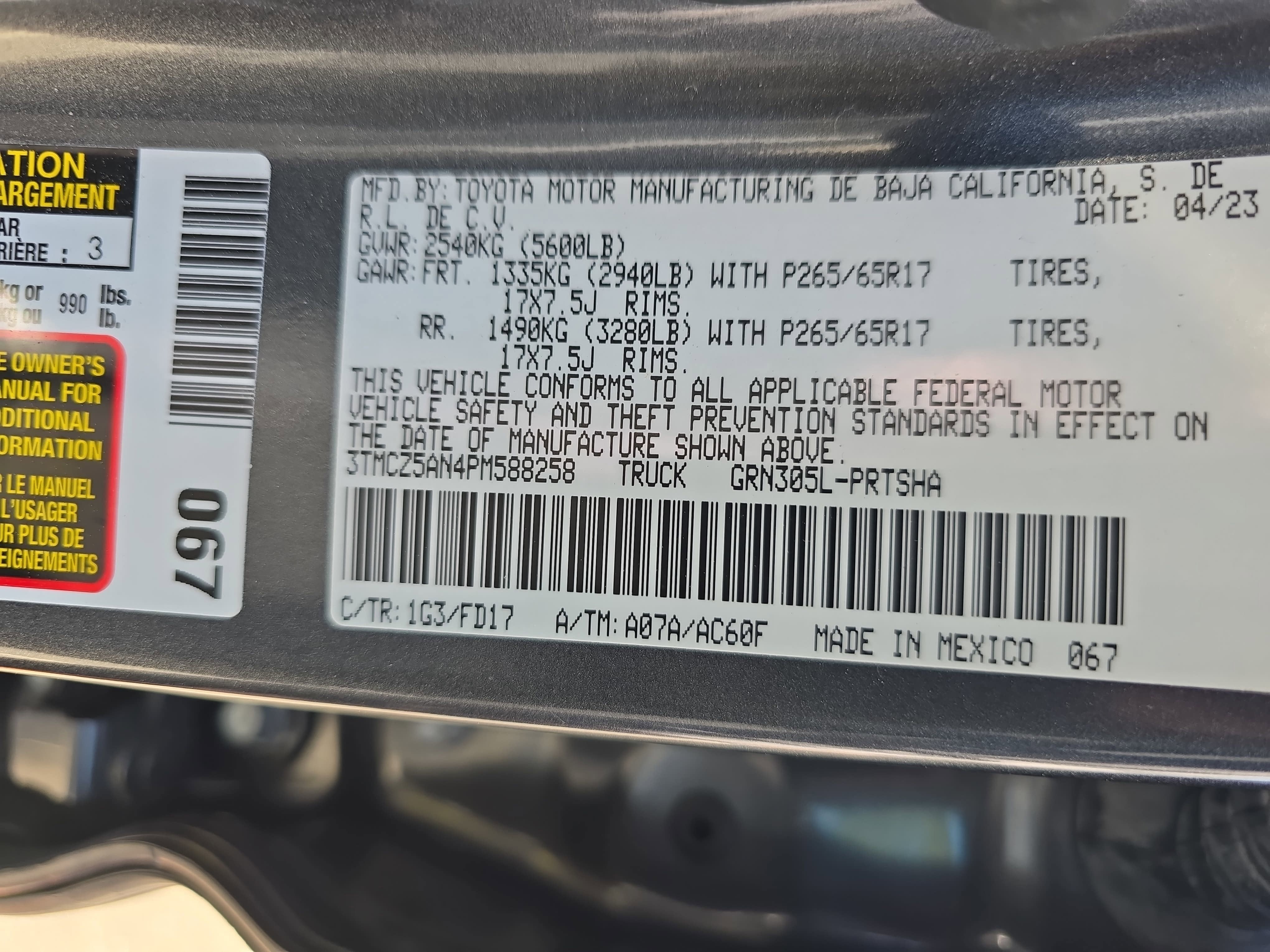 2023 Toyota Tacoma TRD Sport