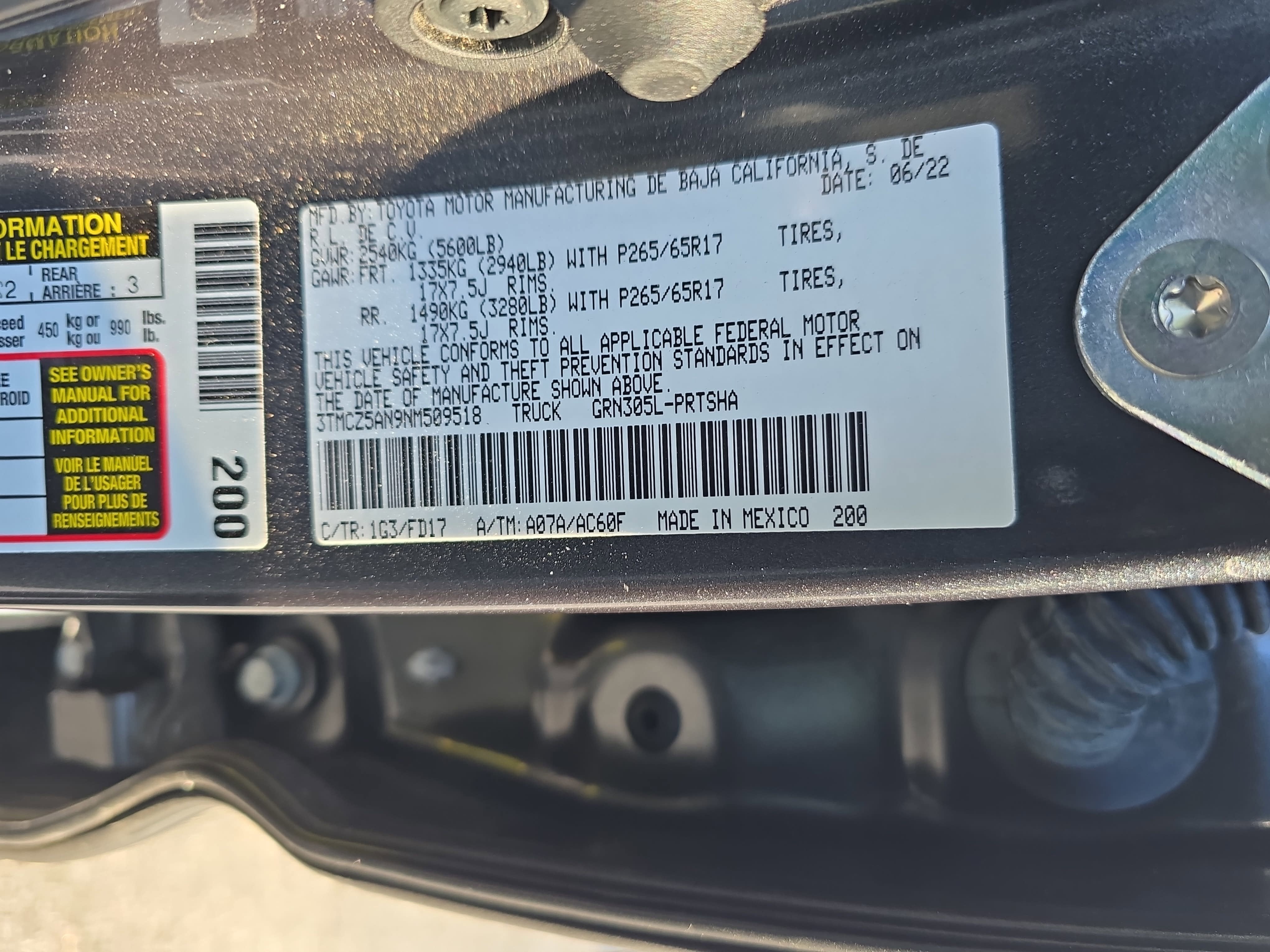 2022 Toyota Tacoma TRD Sport