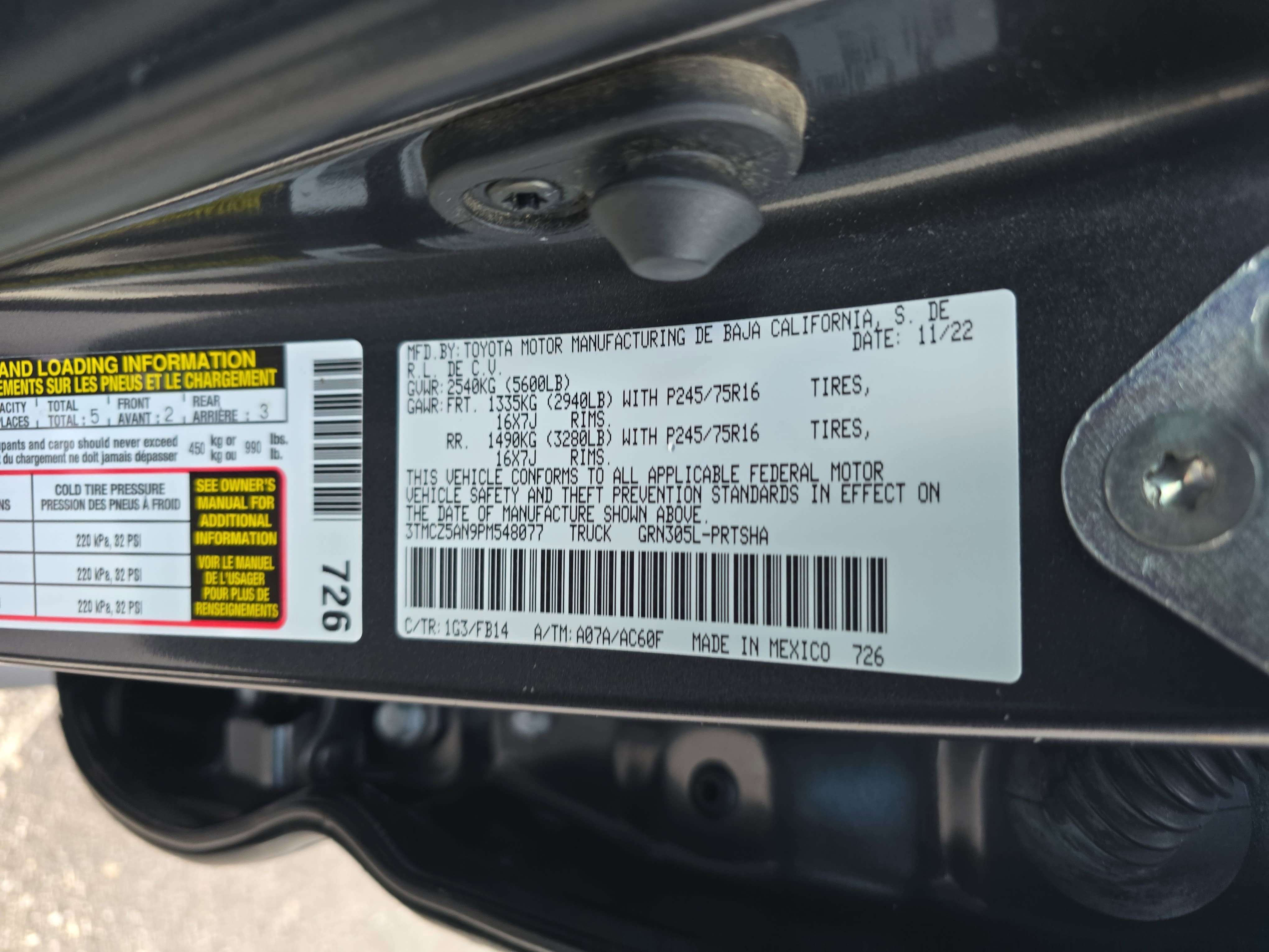 2023 Toyota Tacoma SR