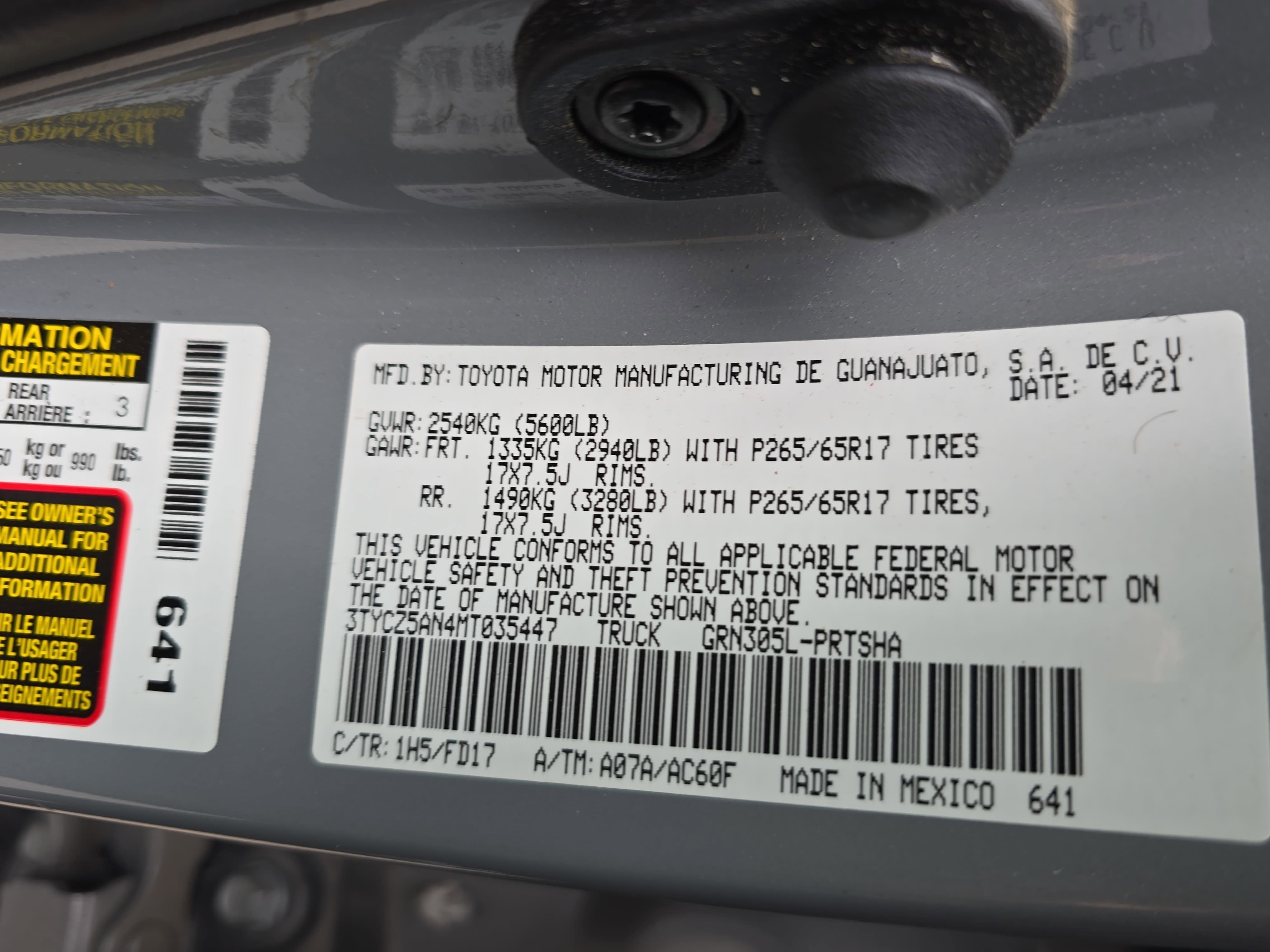 2021 Toyota Tacoma TRD Sport