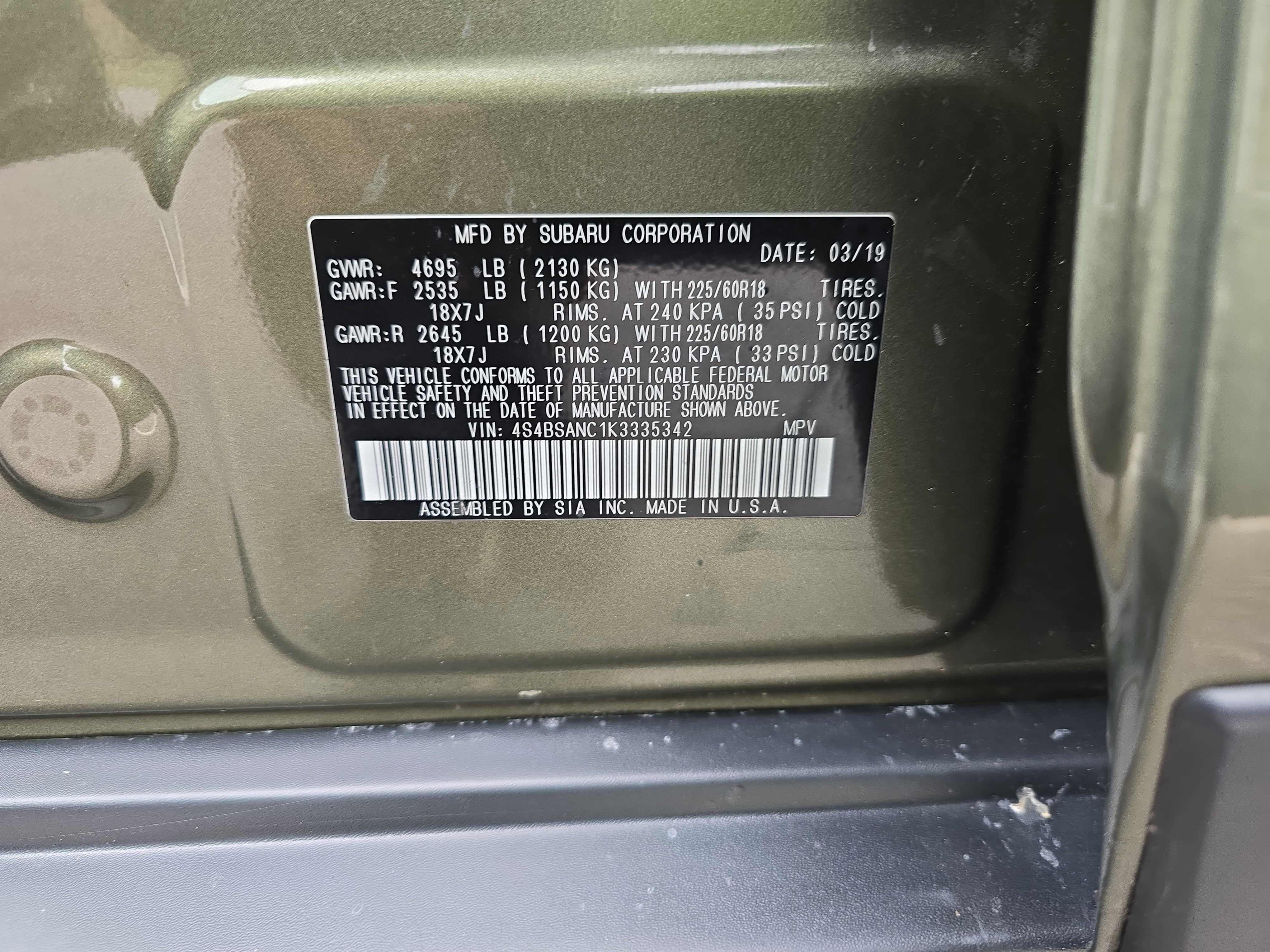 2019 Subaru Outback Limited