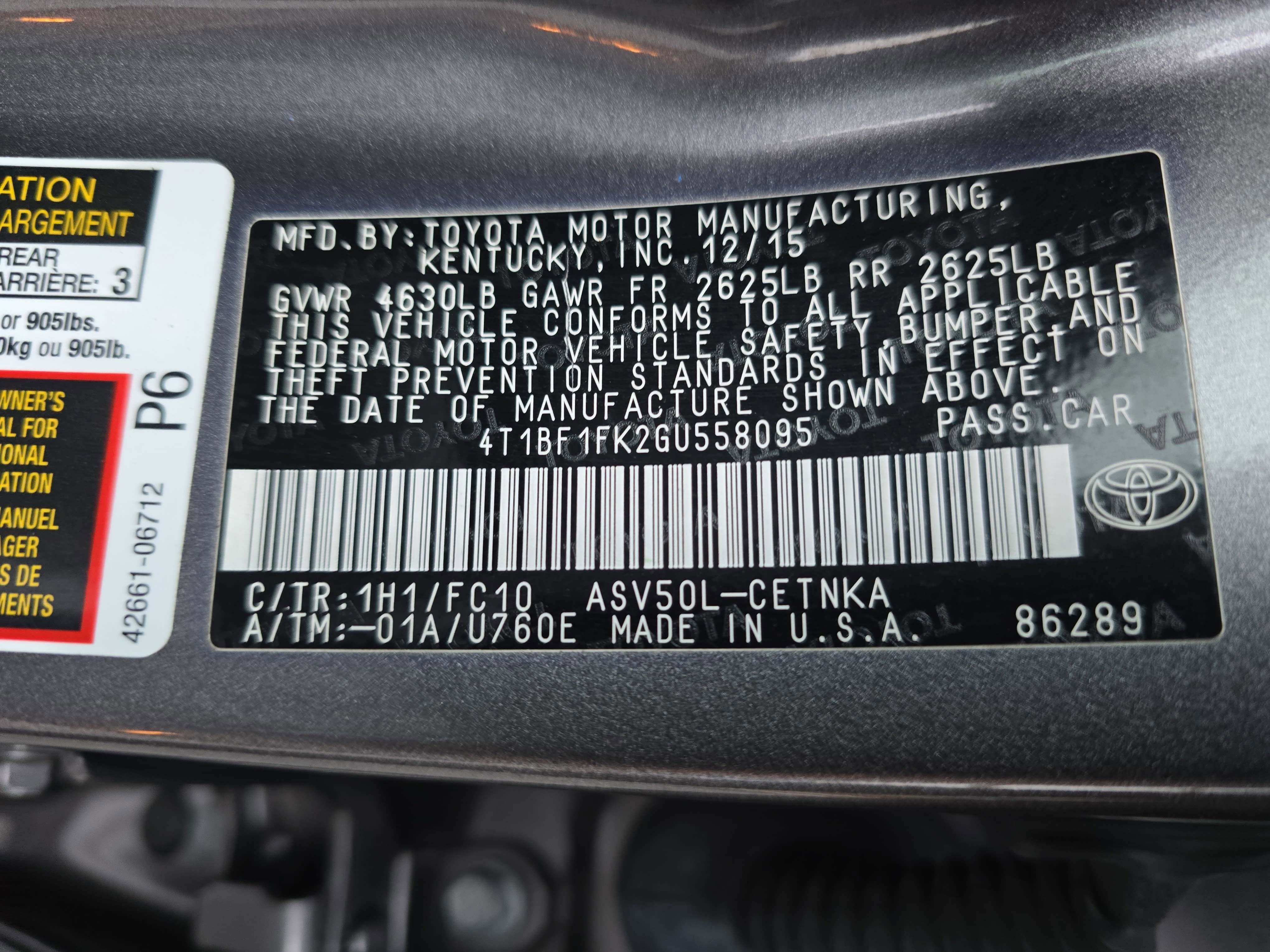 2016 Toyota Camry LE