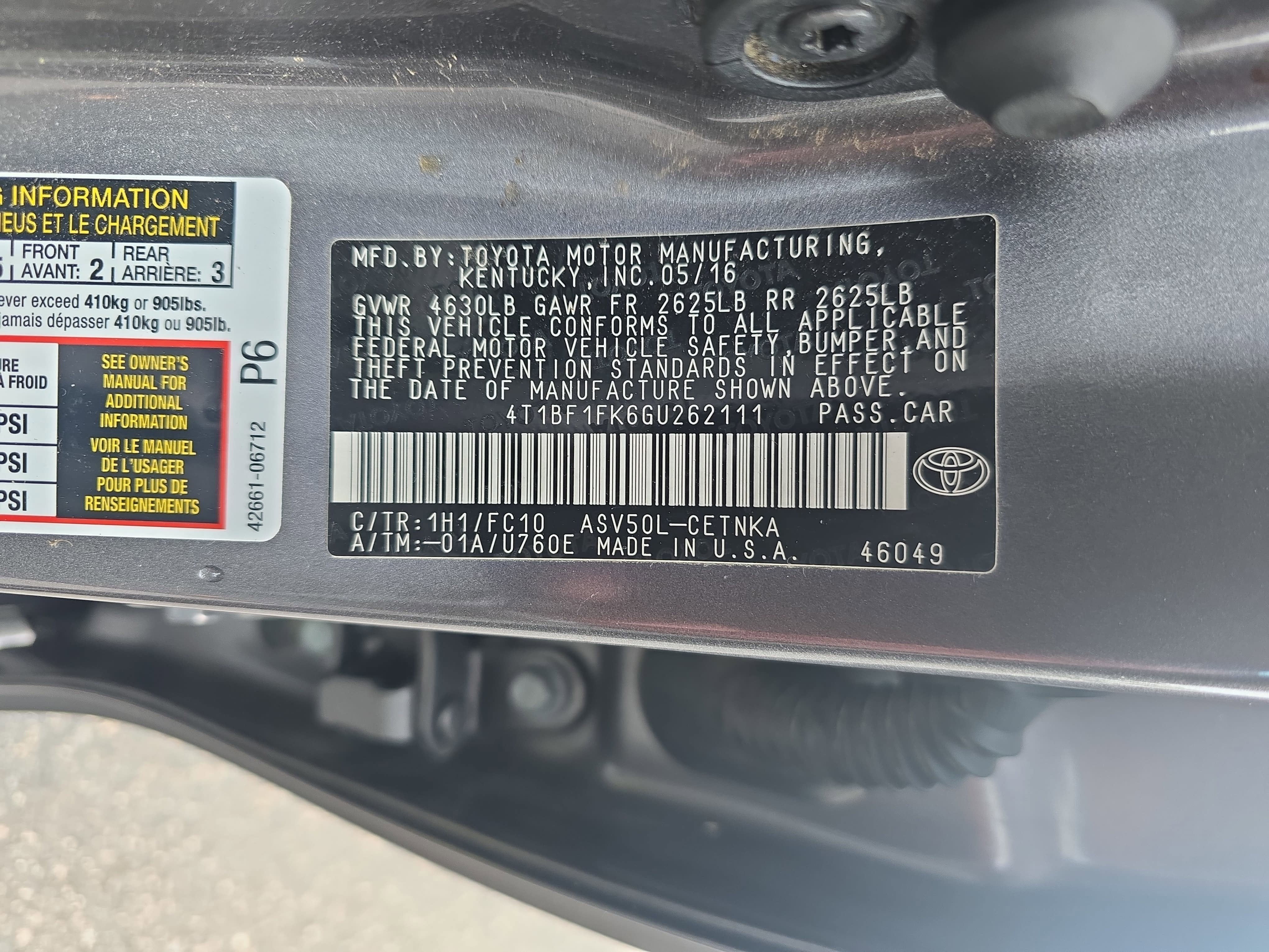 2016 Toyota Camry LE