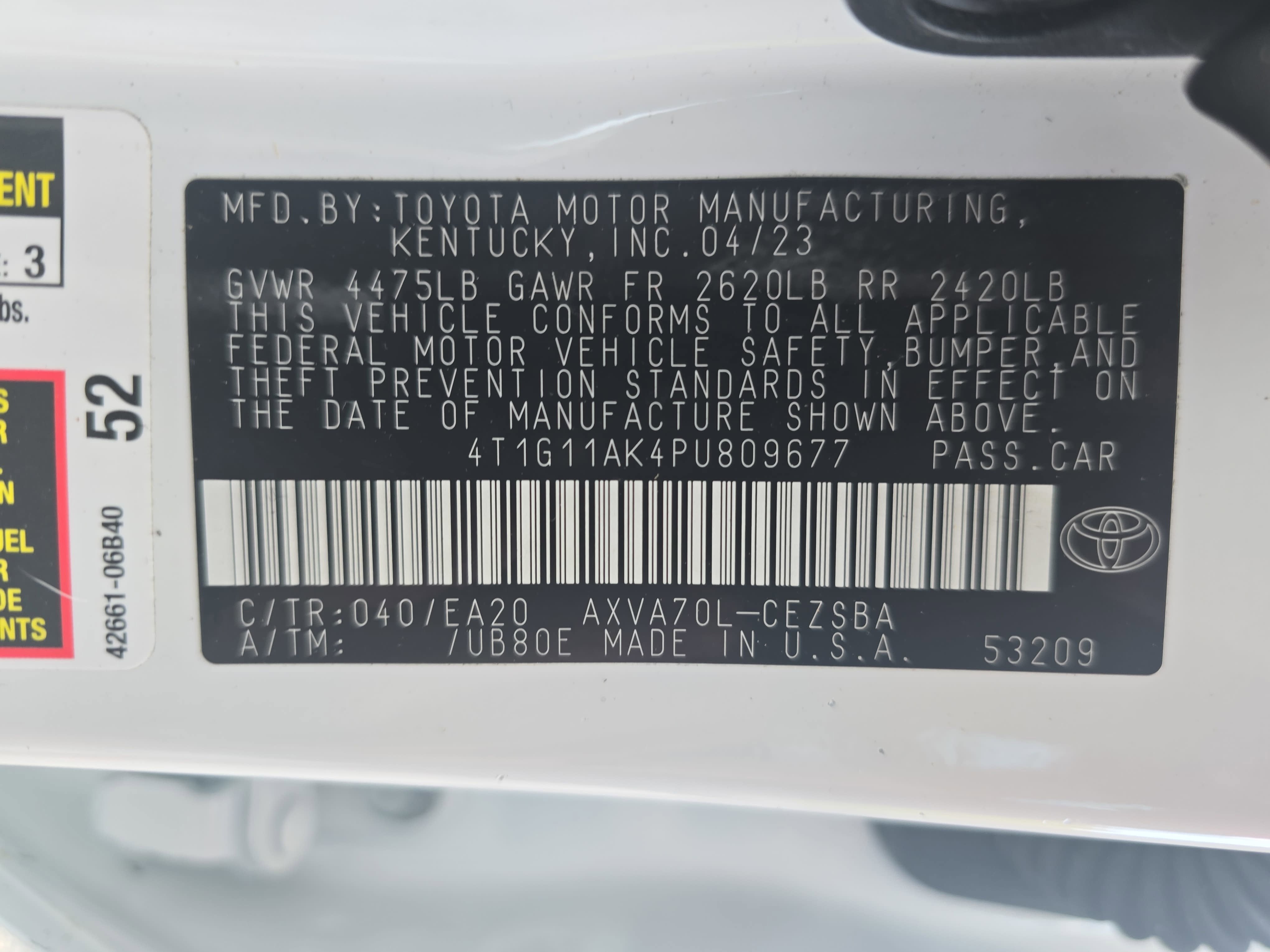 2023 Toyota Camry SE
