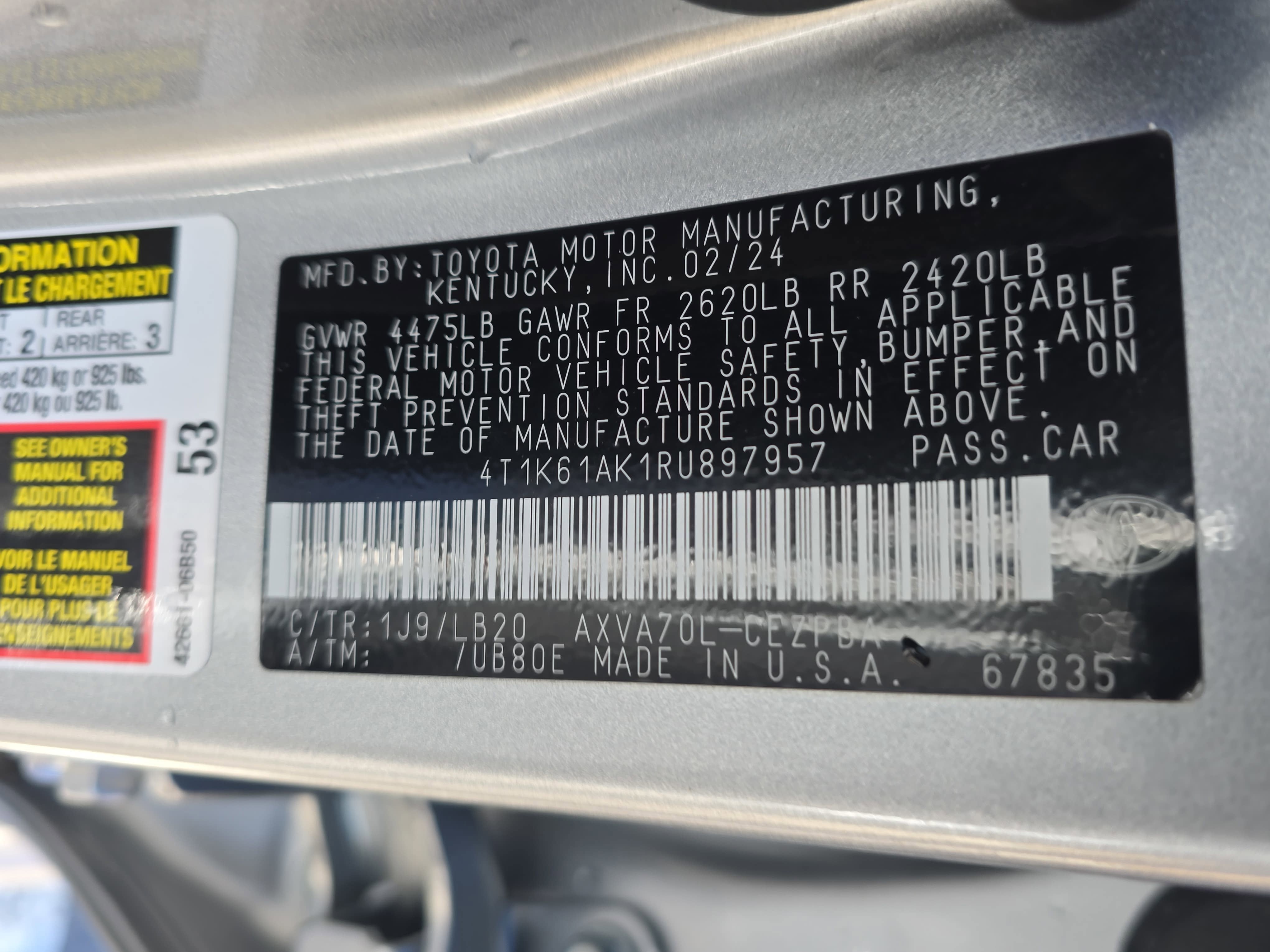 2024 Toyota Camry XSE