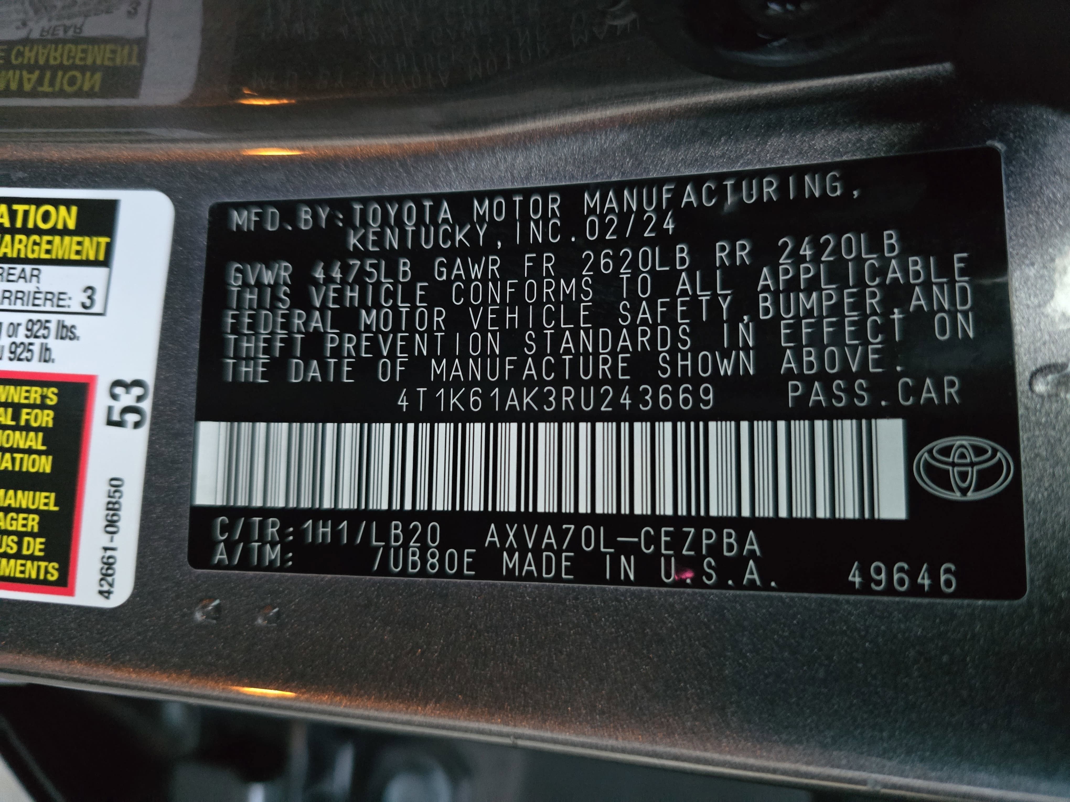 2024 Toyota Camry XSE