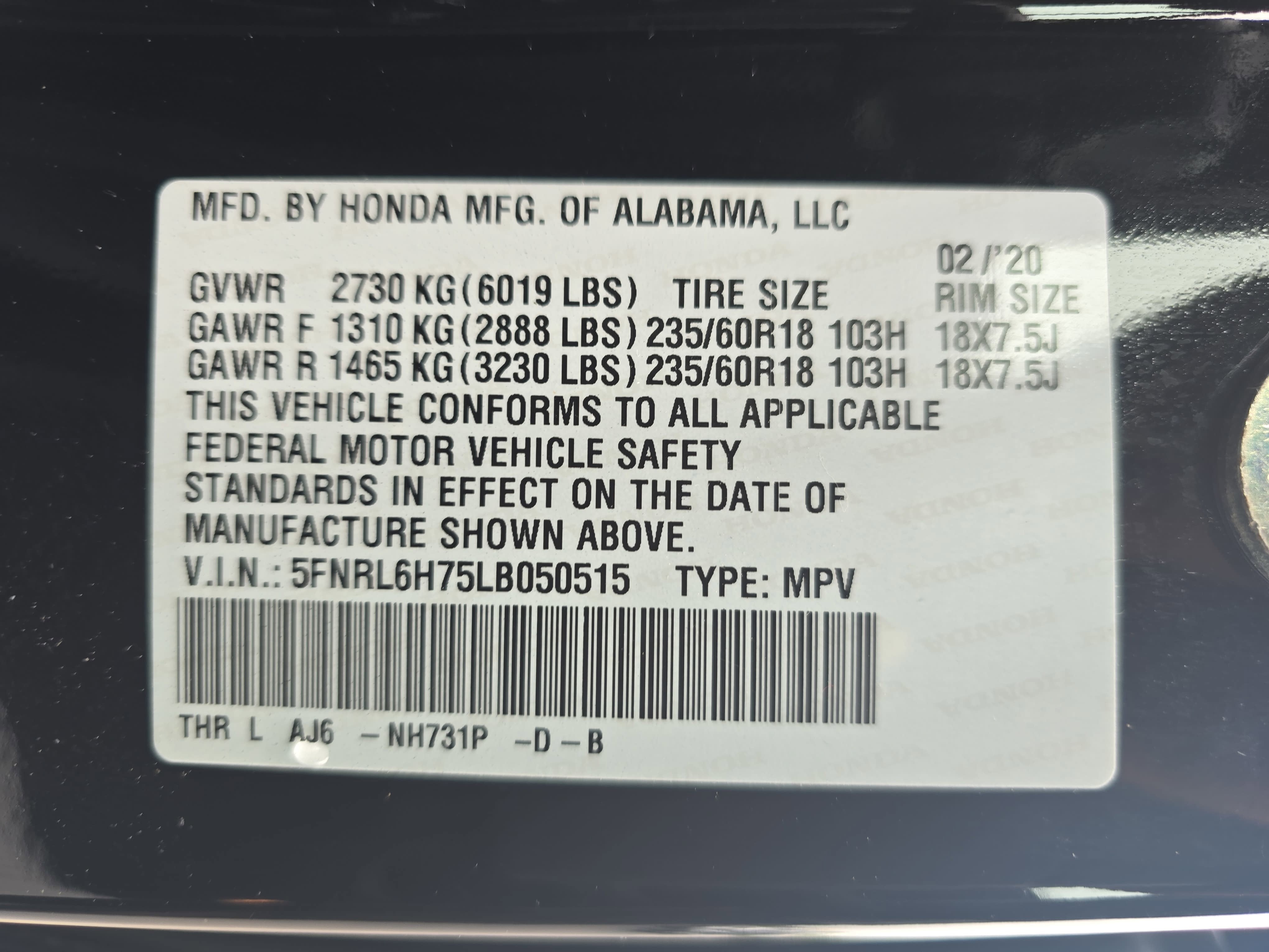 2020 Honda Odyssey EX-L