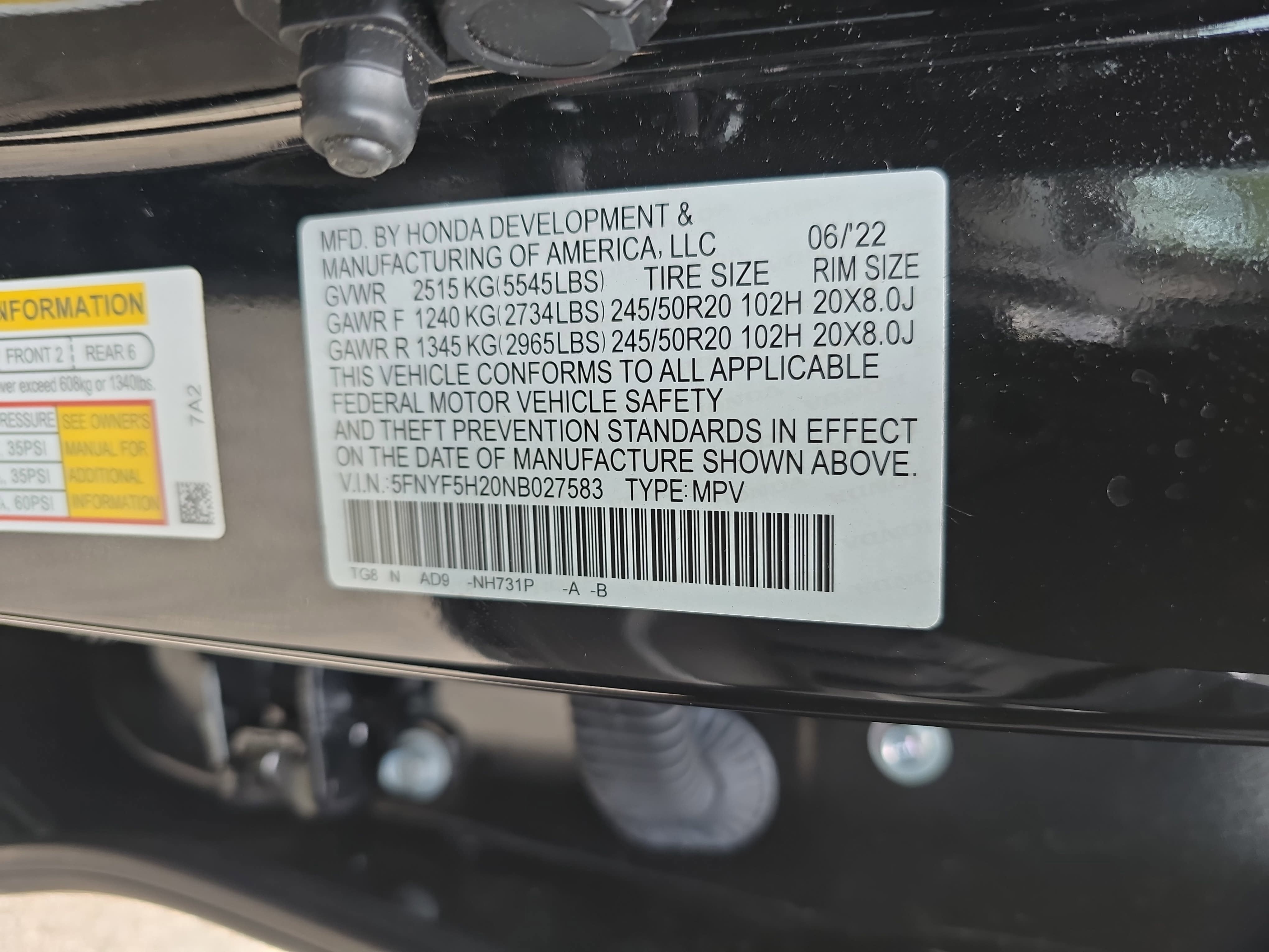 2022 Honda Pilot Special Edition