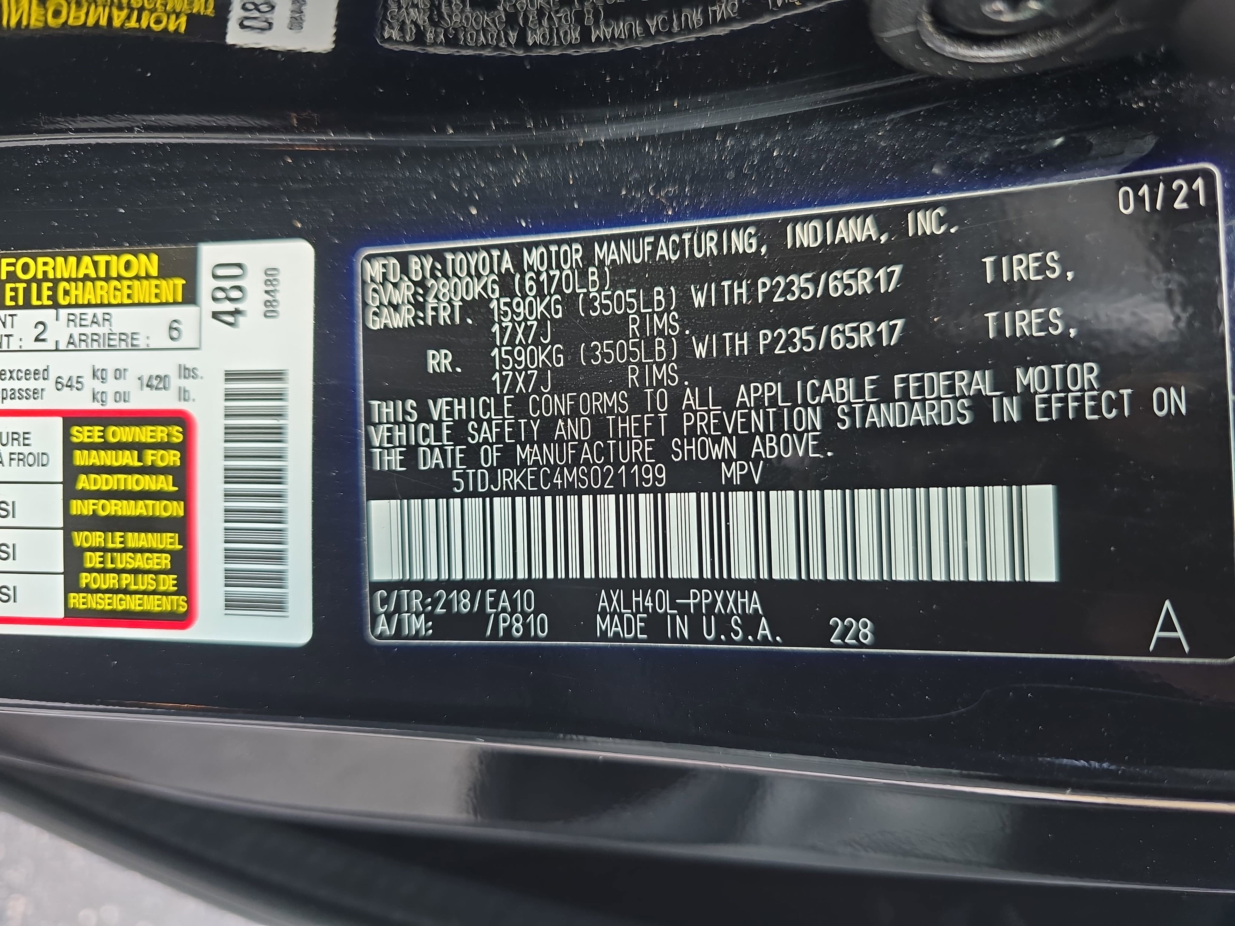 2021 Toyota Sienna XLE