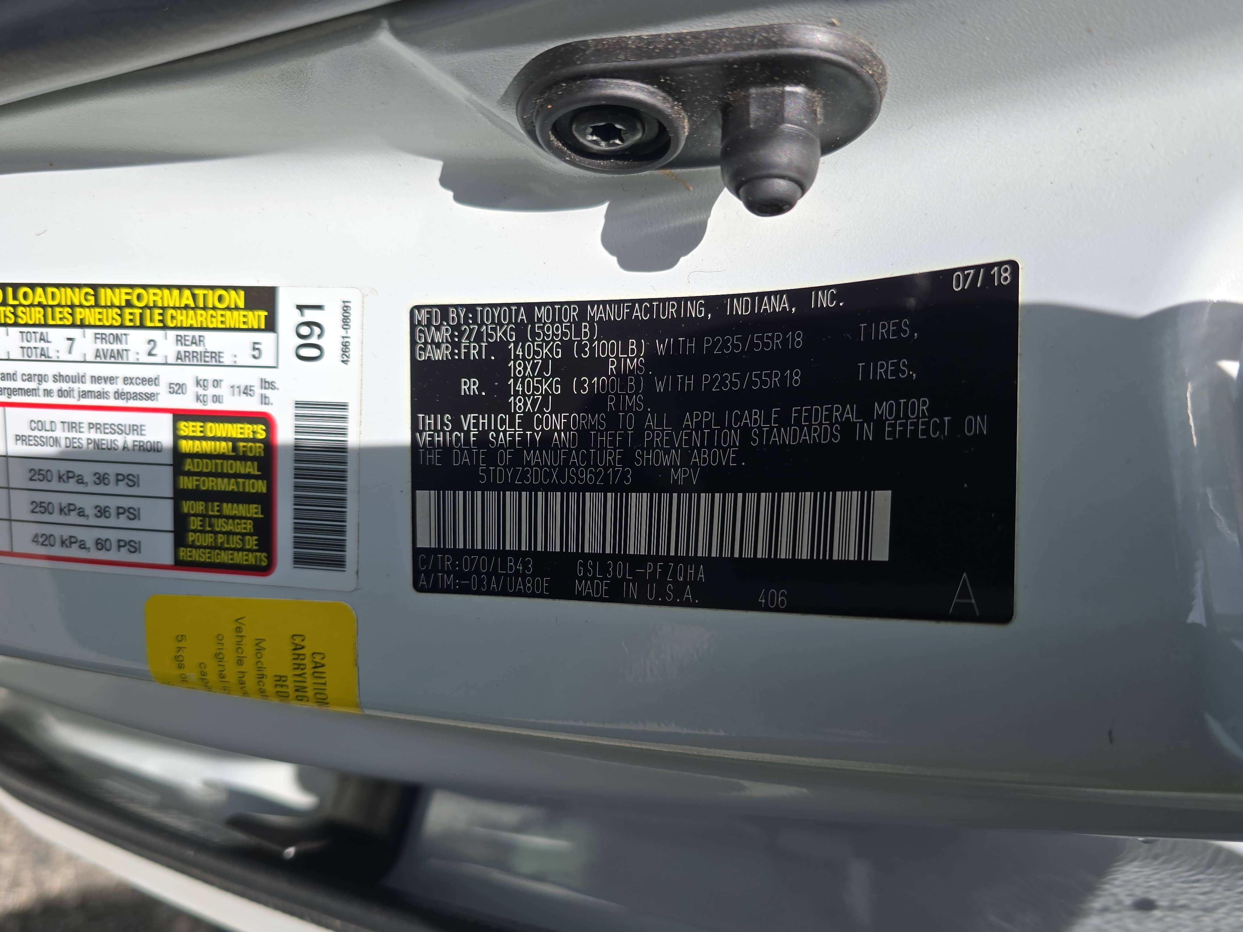 2018 Toyota Sienna Limited