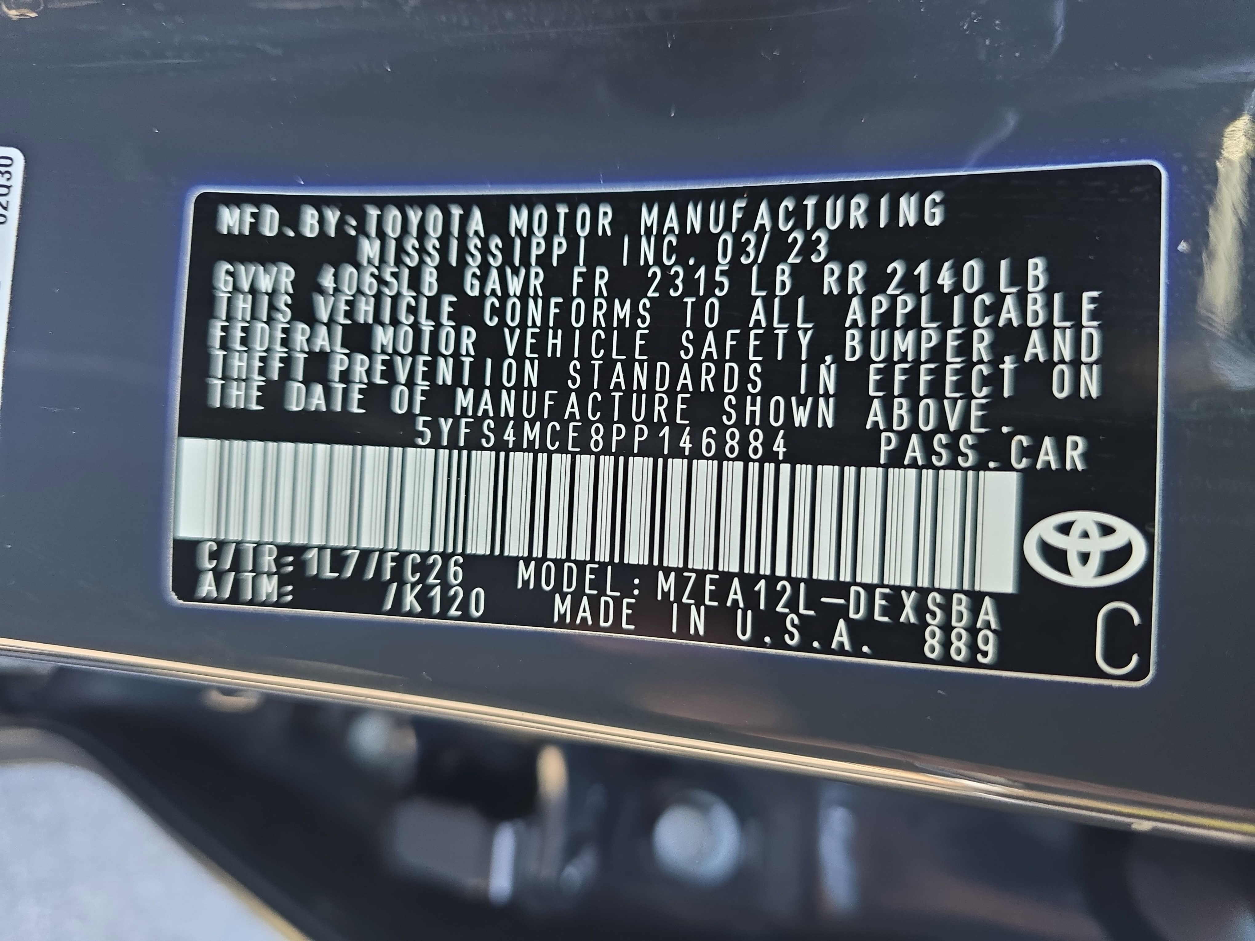 2023 Toyota Corolla SE