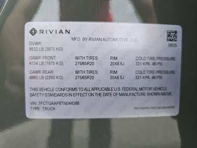 2026 Rivian R1T Quad Motor Max Pack
