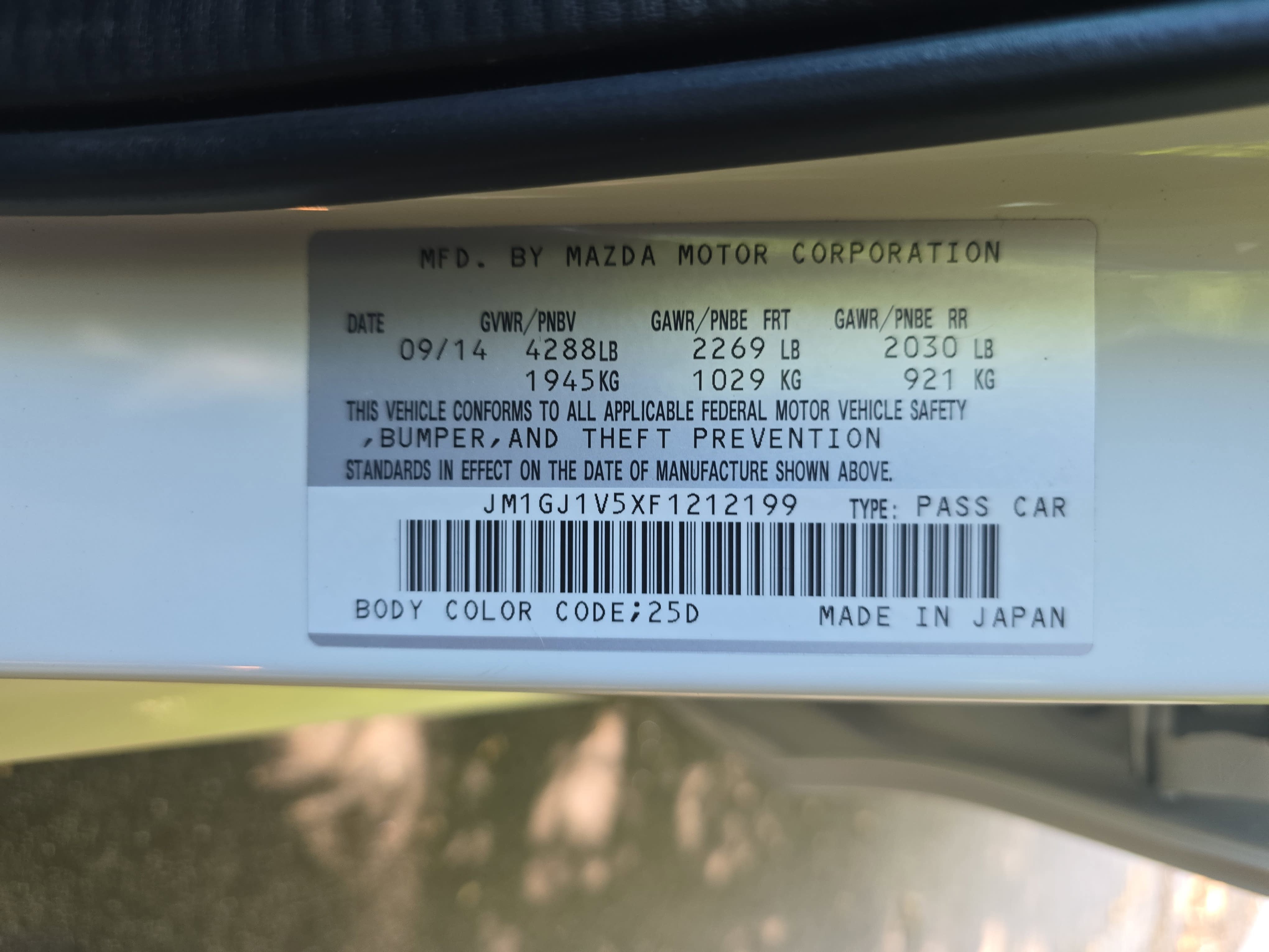 2015 Mazda Mazda6 i Touring
