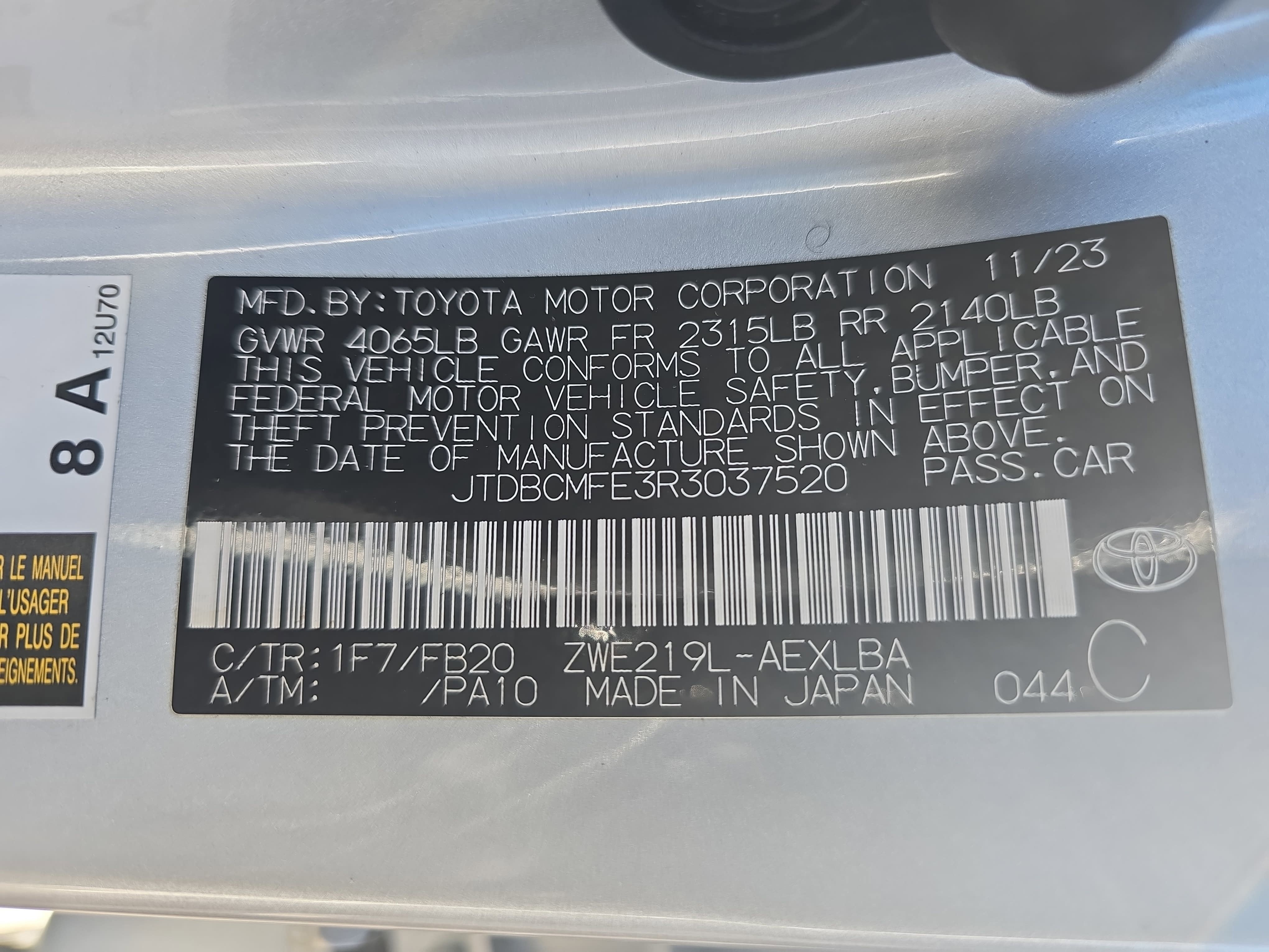 2024 Toyota Corolla Hybrid Hybrid LE