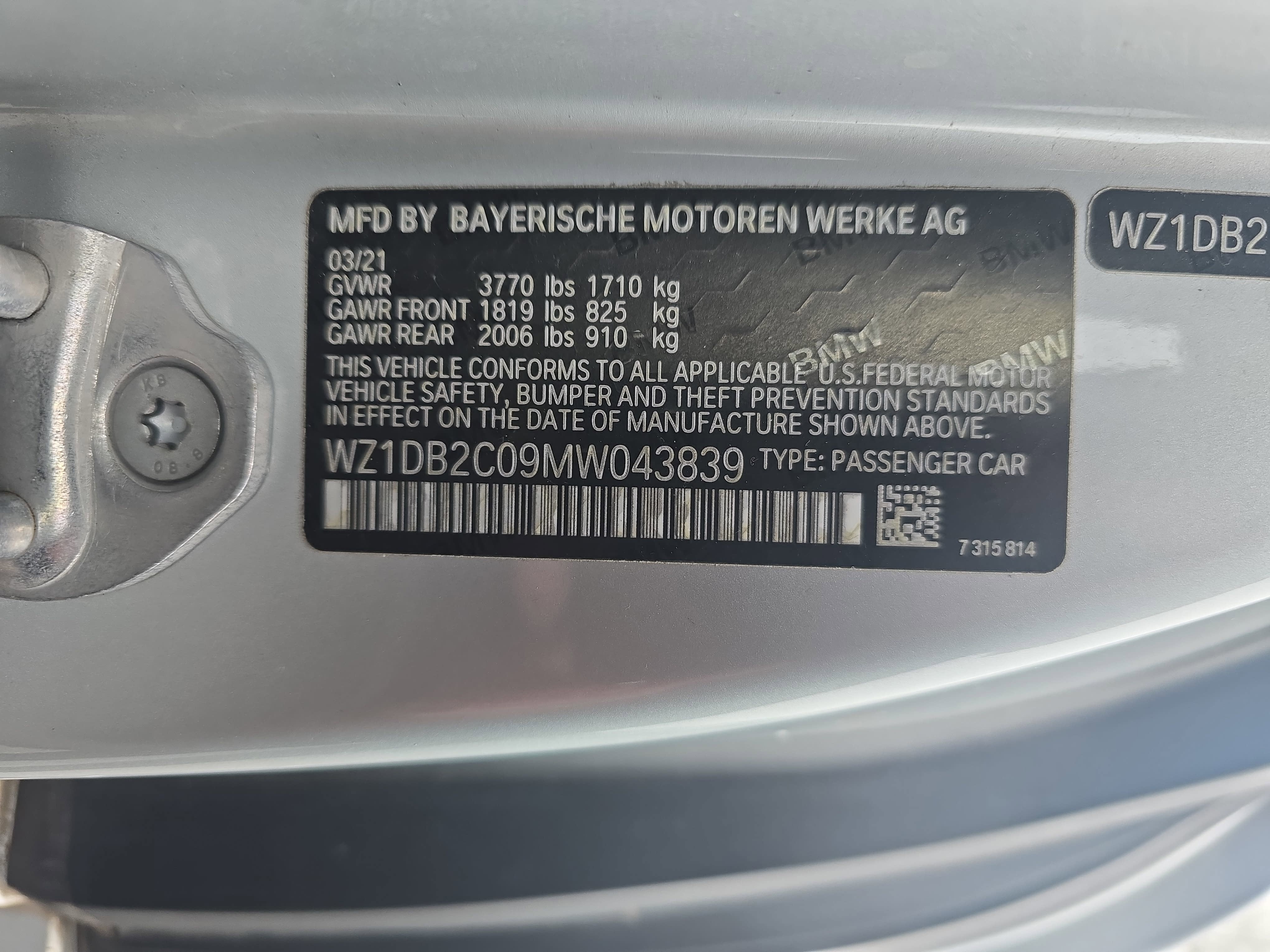 2021 Toyota Supra 2.0