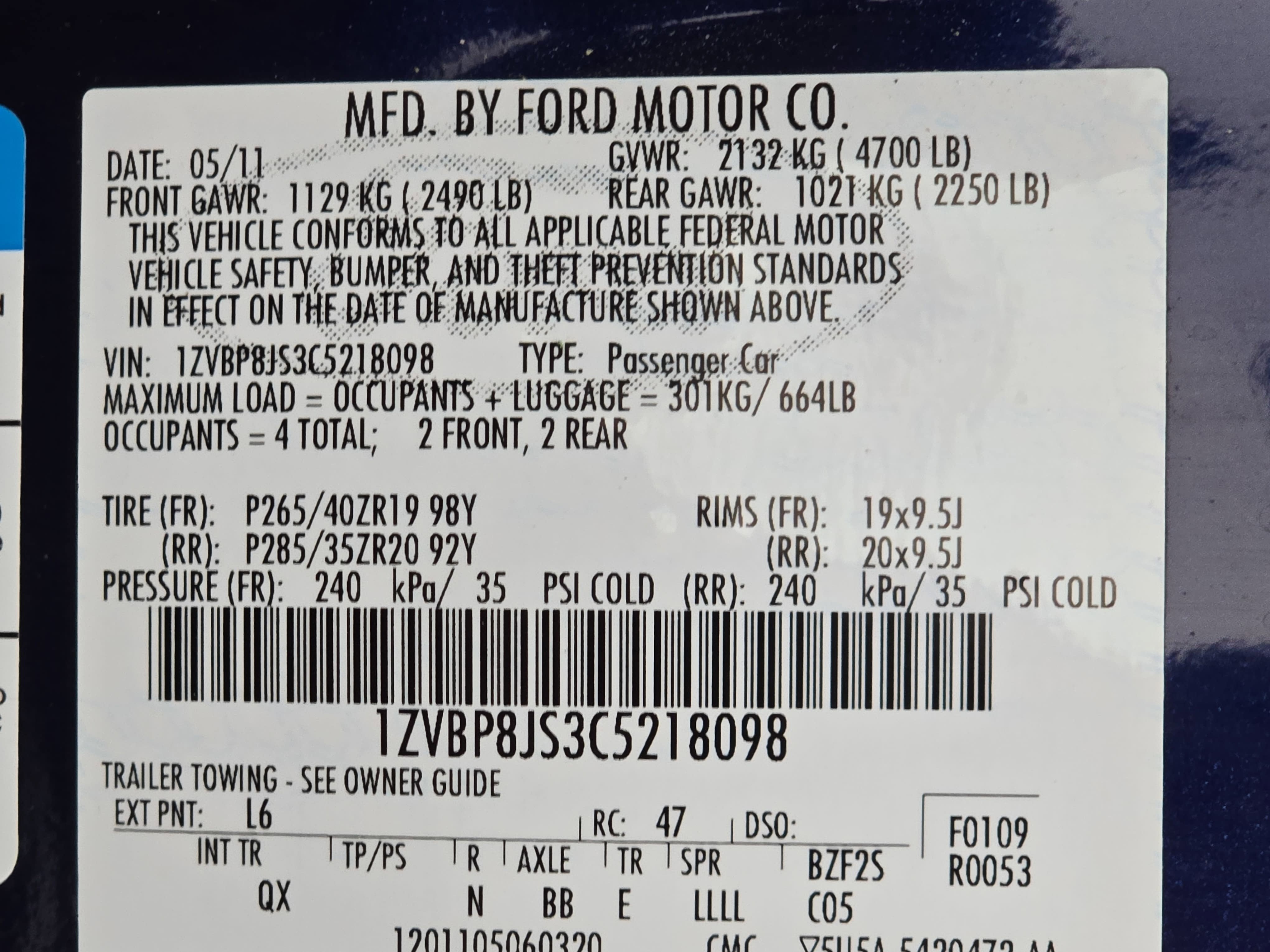 2012 Ford Mustang Shelby GT500